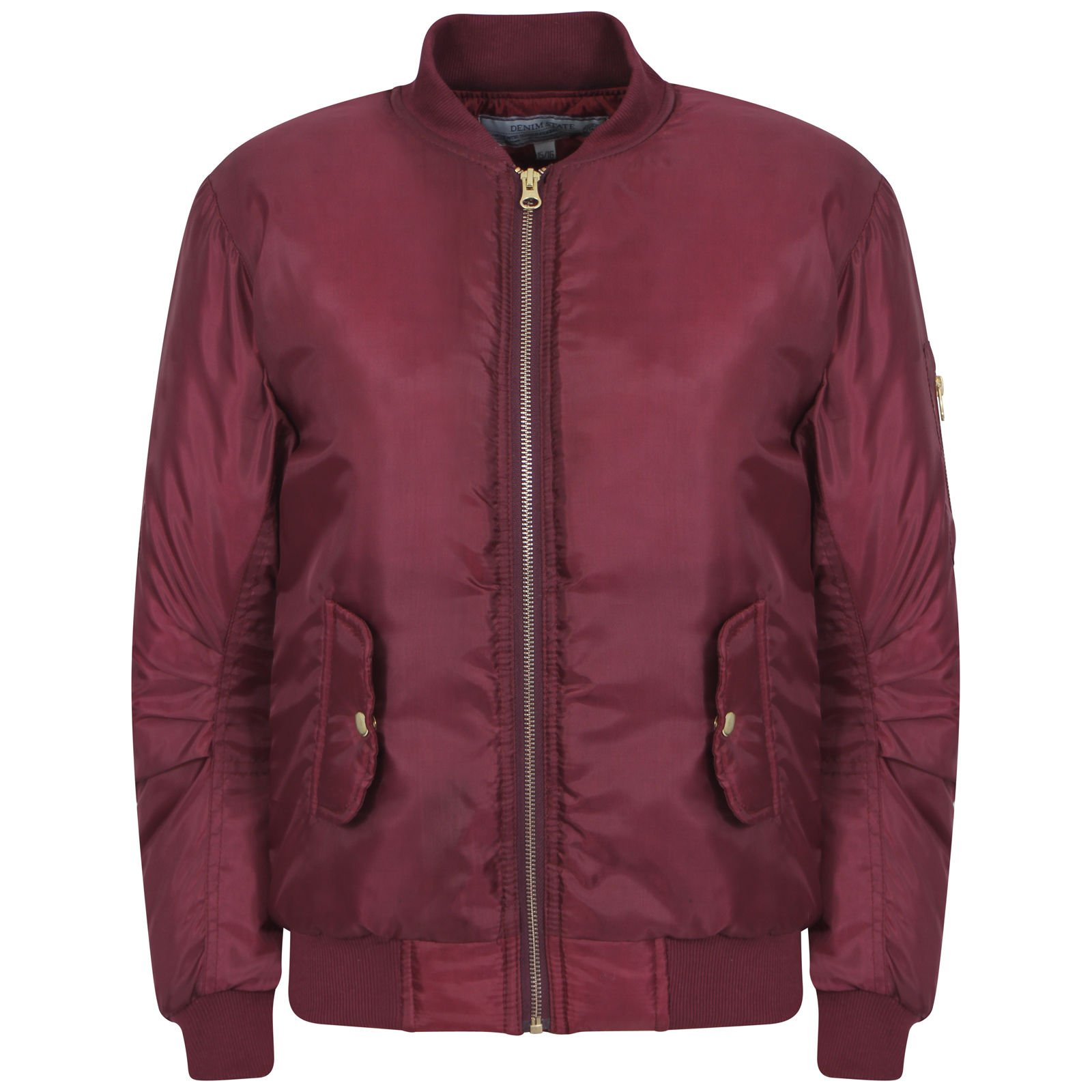 Denim State Girls Wine Ma1 Kids Childrens Bomber Pilot Biker Style Winter Coat Jacket Sizes 7-8, 9-10, 11-12, 13-14, 15/16 Years (11-12, )