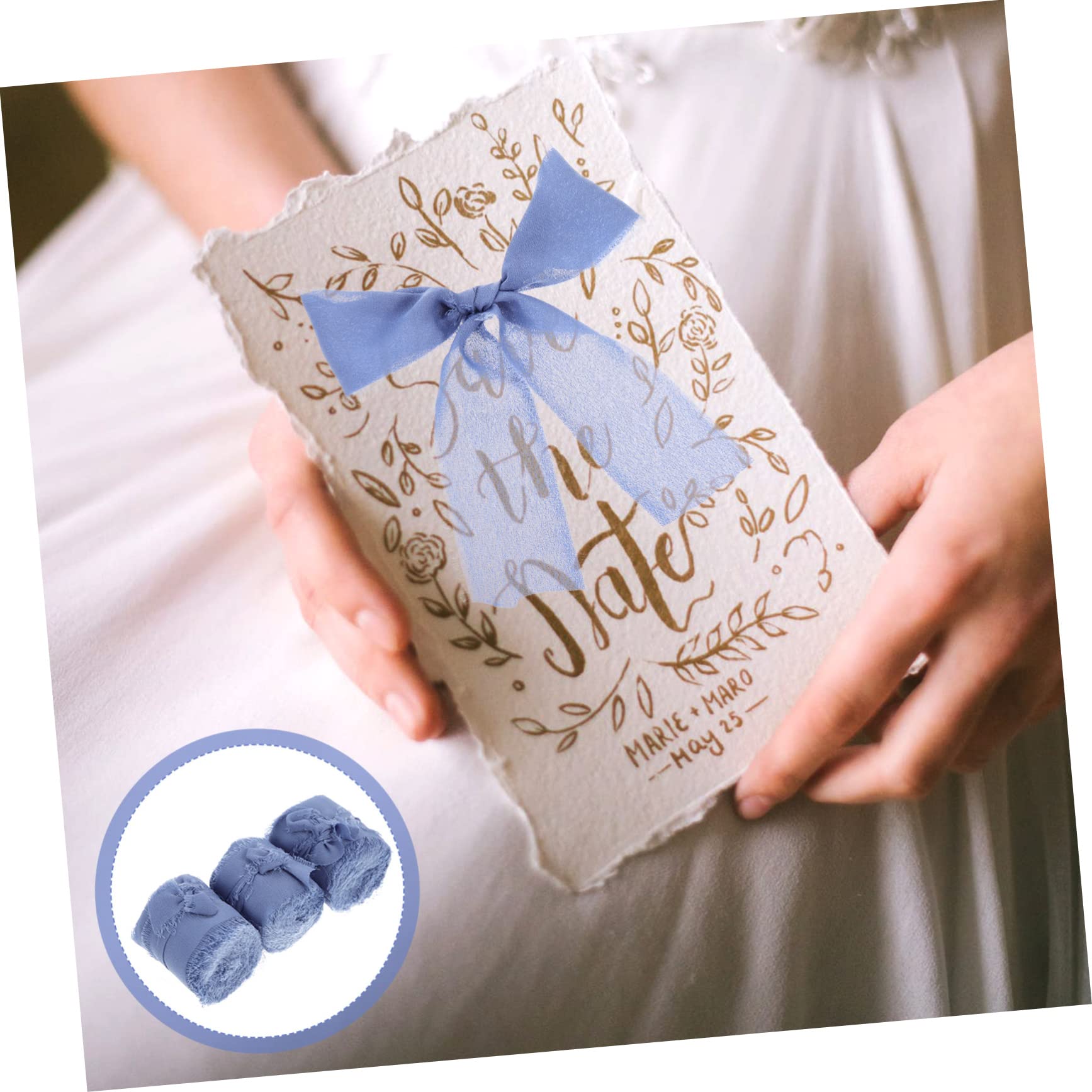 Ciieeo 5 Sets Chiffon-hochzeitsbänder Mit Fransen Für Blumensträuße Zum Basteln Von Geschenkverpackungen 3 Stück * 5