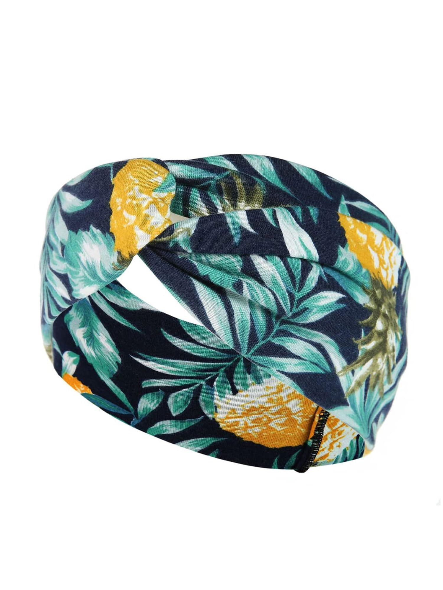 Head Bands for Girls Headbands for Women Fabric Leafy Printed Blue/Green Headband Hair Accessories for Women and Girls-image-3
