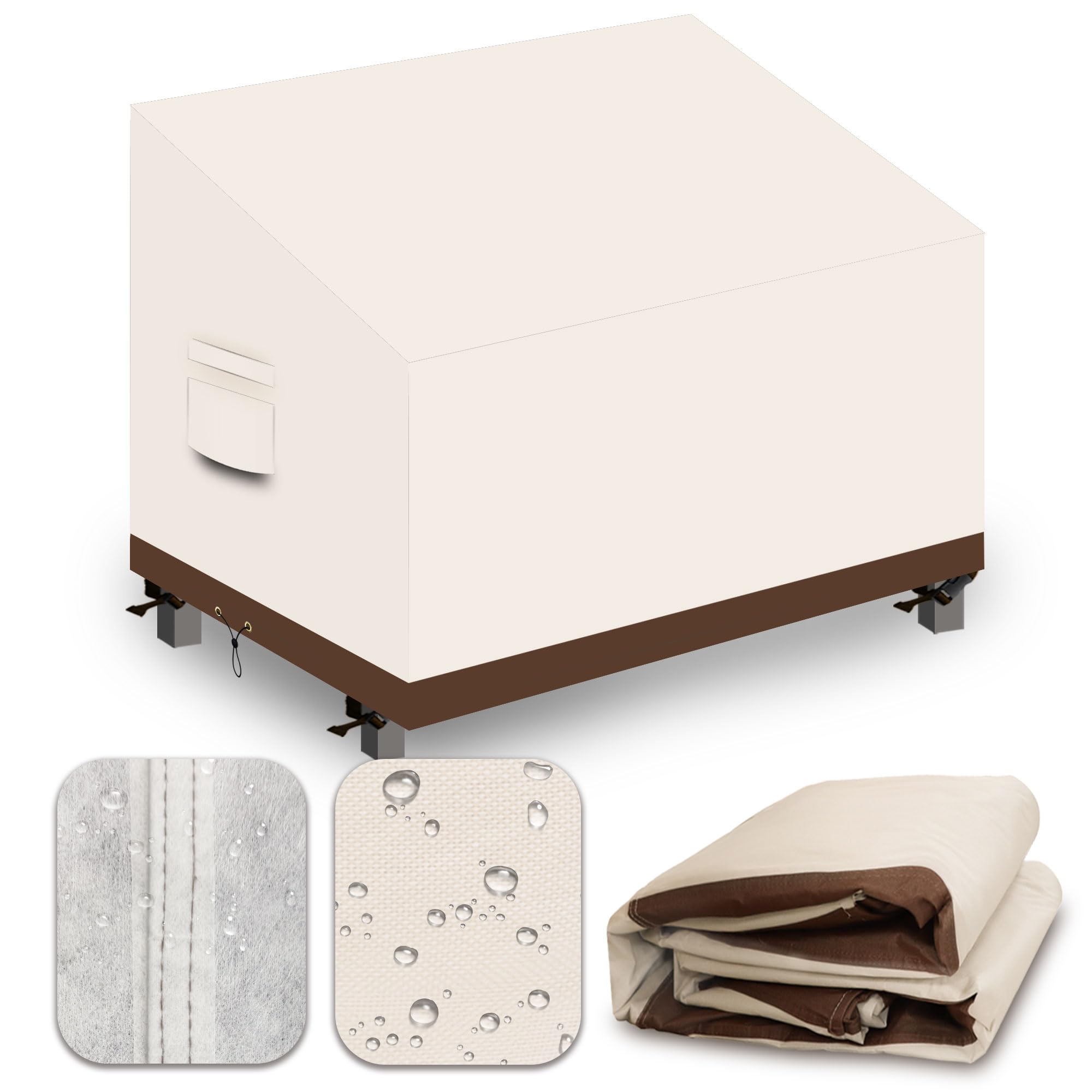 CNCZMH 600D Waterproof 2-Seater Outdoor Patio Sofa Cover 48Wx28Dx24H/35H