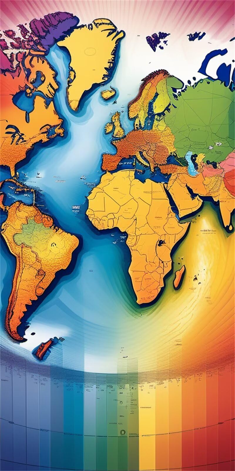 Broderie Diamant Carte du Monde 5D Grand Format 65x130cm pour Décoration d'Automne de Salon