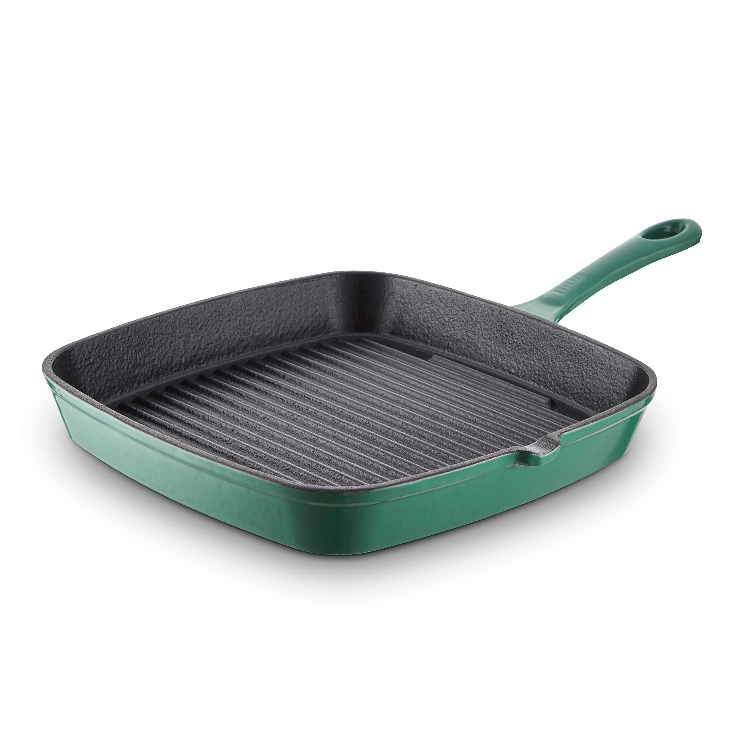 Barbary & Oak Verdigris Green Bo800257grn Cast Iron Grill Pan With Durable Enamel Interior,, 23Cm