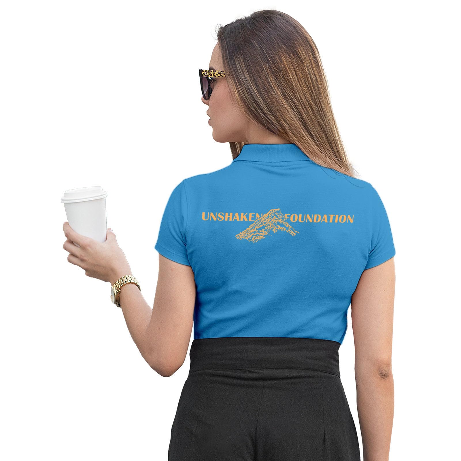 Women's Polo T-Shirt | Cotton Rich | Globally Certified Fabric | Wrinkle-Resistant | Colors Dont Fade | Regular Fit | Unshaken Foundation Design-picture-10