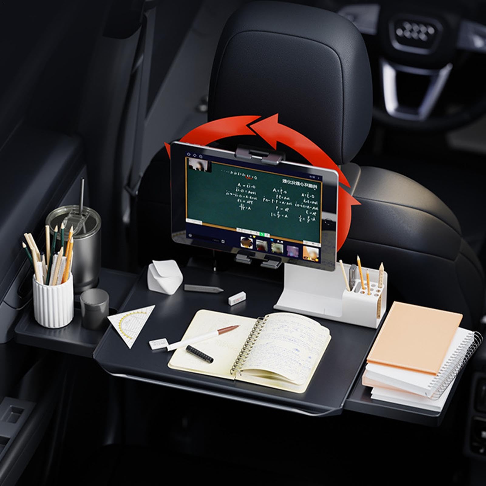 Auto-Rücksitztisch, Reisetablett Für Autositz, Faltbares Esszimmerregal Zur Laptop-Montage, Verstellbarer Rücksitz-Schreibtisch, Fahrzeugsitz-Rücken-Organizer-Tisch Zum Essen, Trinken, Arbeiten