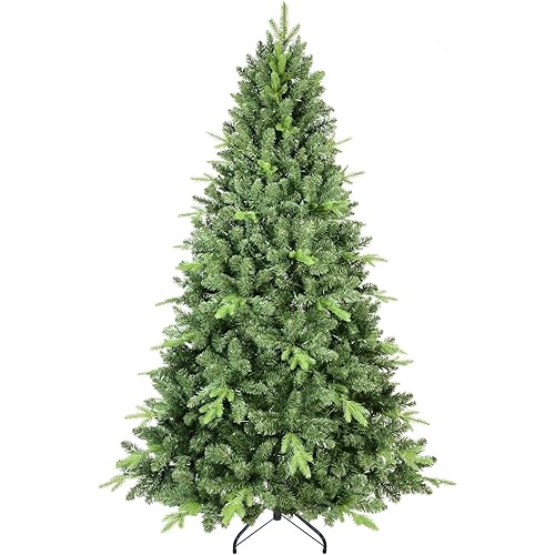 5FT Unlit Artificial Christmas Tree, Holiday Green Spruce Xmas Tree with 937 Branch Tips, Realistic Faux Fir Christmas Tree with Foldable Metal Stand for Home Office Carnival Party Decoration