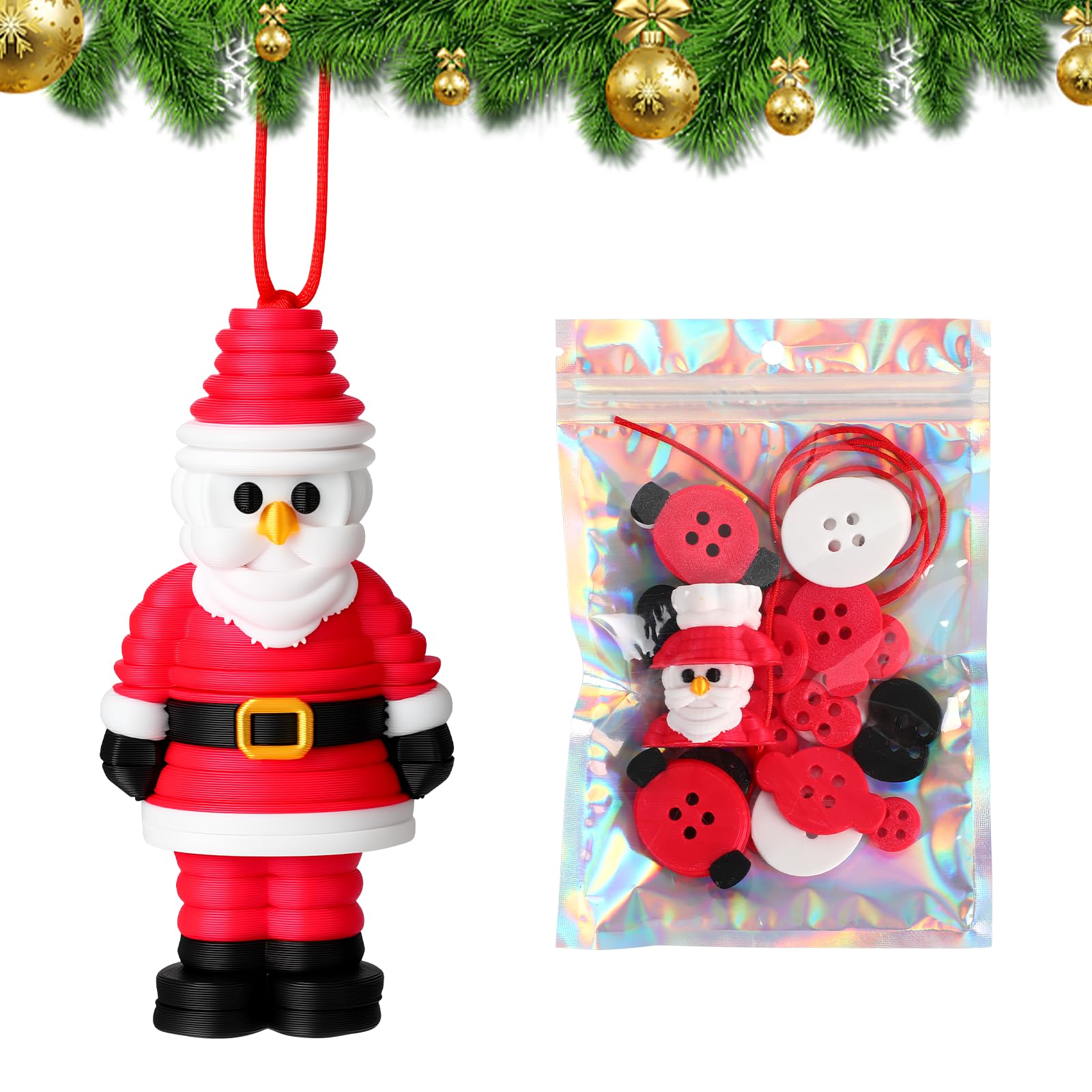 Faneswalk Christmas Button Ornament Making Set,Craft Buttons Kit with Christmas Snowman-1