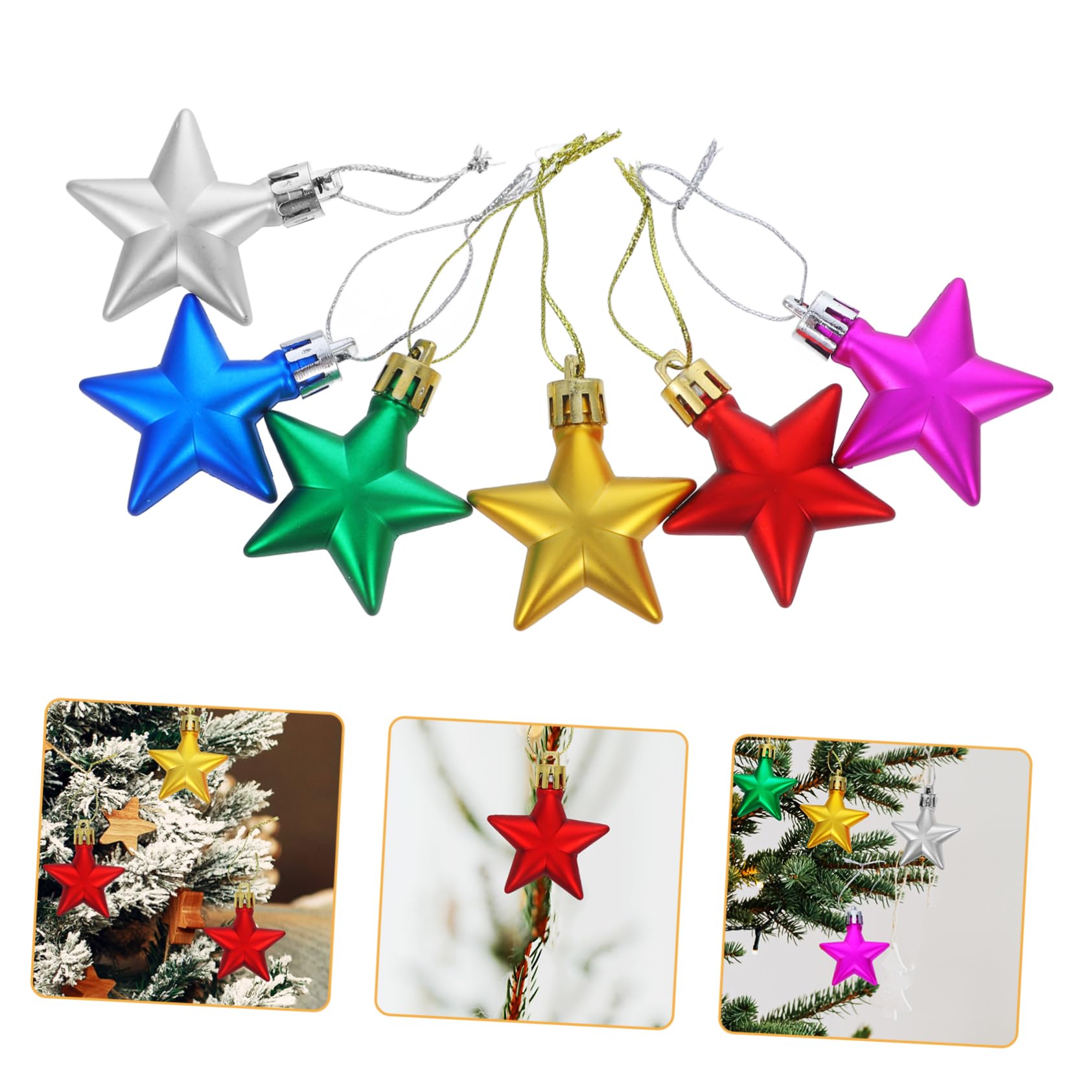 PRETYZOOM 5 Set Di Ornamenti Natalizi Pendenti A Forma Di Stella Decorazioni Natalizie A Forma Di Stella 12 Pezzi * 5