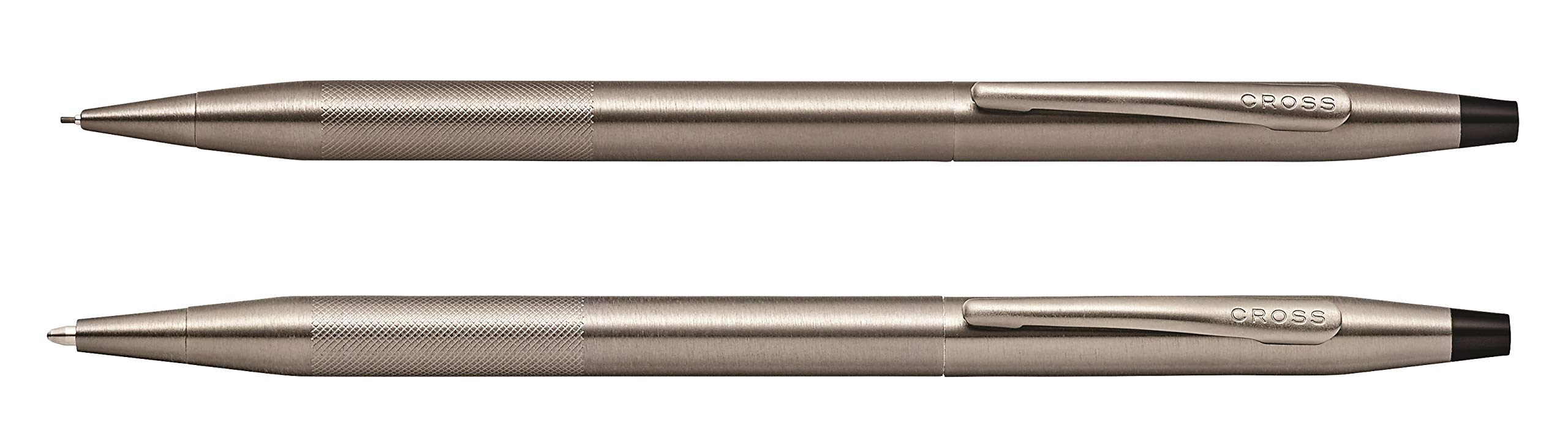Cross Classic Century Refillable Ballpoint Pen and 0.7mm Pencil Set, Includes Premium Gift Box - Titanium Grey Micro-Knurl