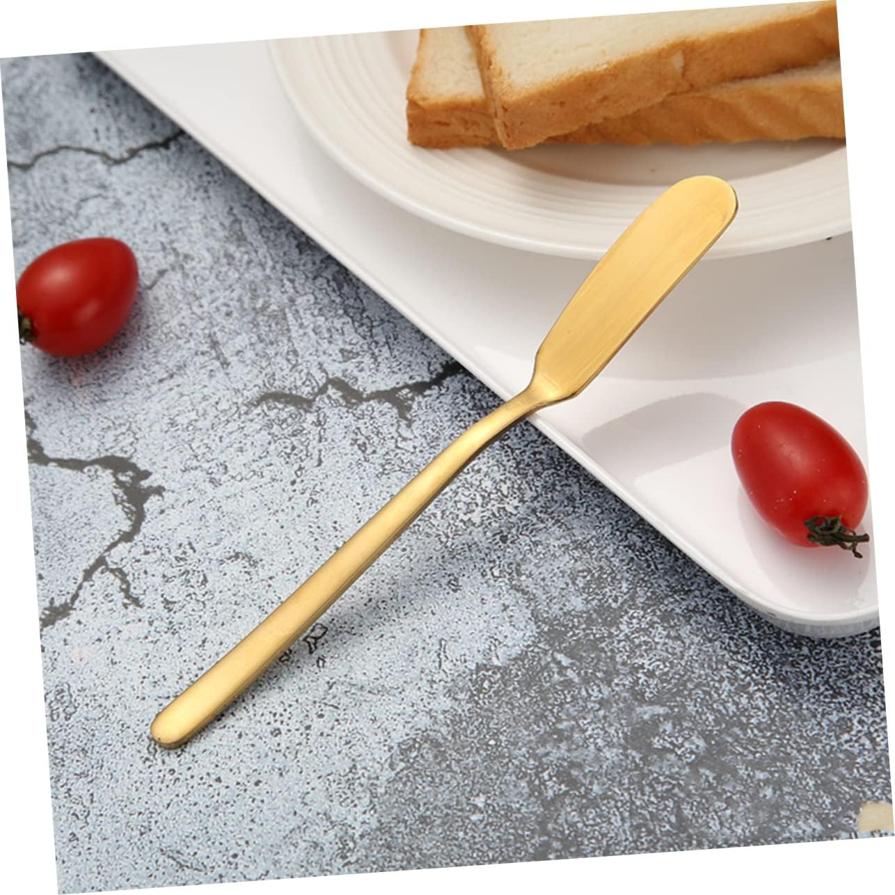 OUNONA 6PCS 304 Stainless Steel Butter Spreader Long Handle Cream Piping Knives for Spreading Butter Jam and Cream with Mirror Polish Finish for Home and Kitchen Use