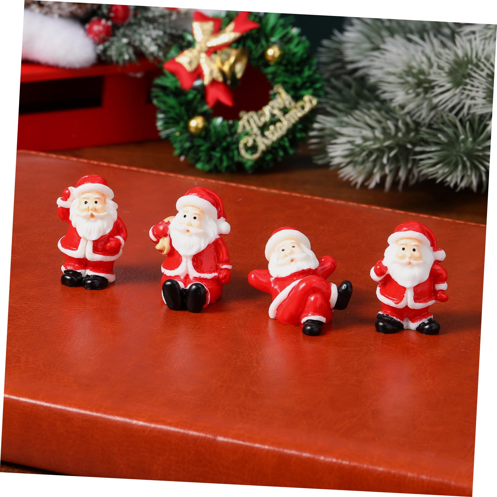 Alipis 12stücke Miniatur-weihnachtsmann aus Kunstharz für Weihnachtsdeko als Dekorative Figur für Mikrolandschaften und Bastelarbeiten für Weihnachtsschmuck Zufälliger Stil