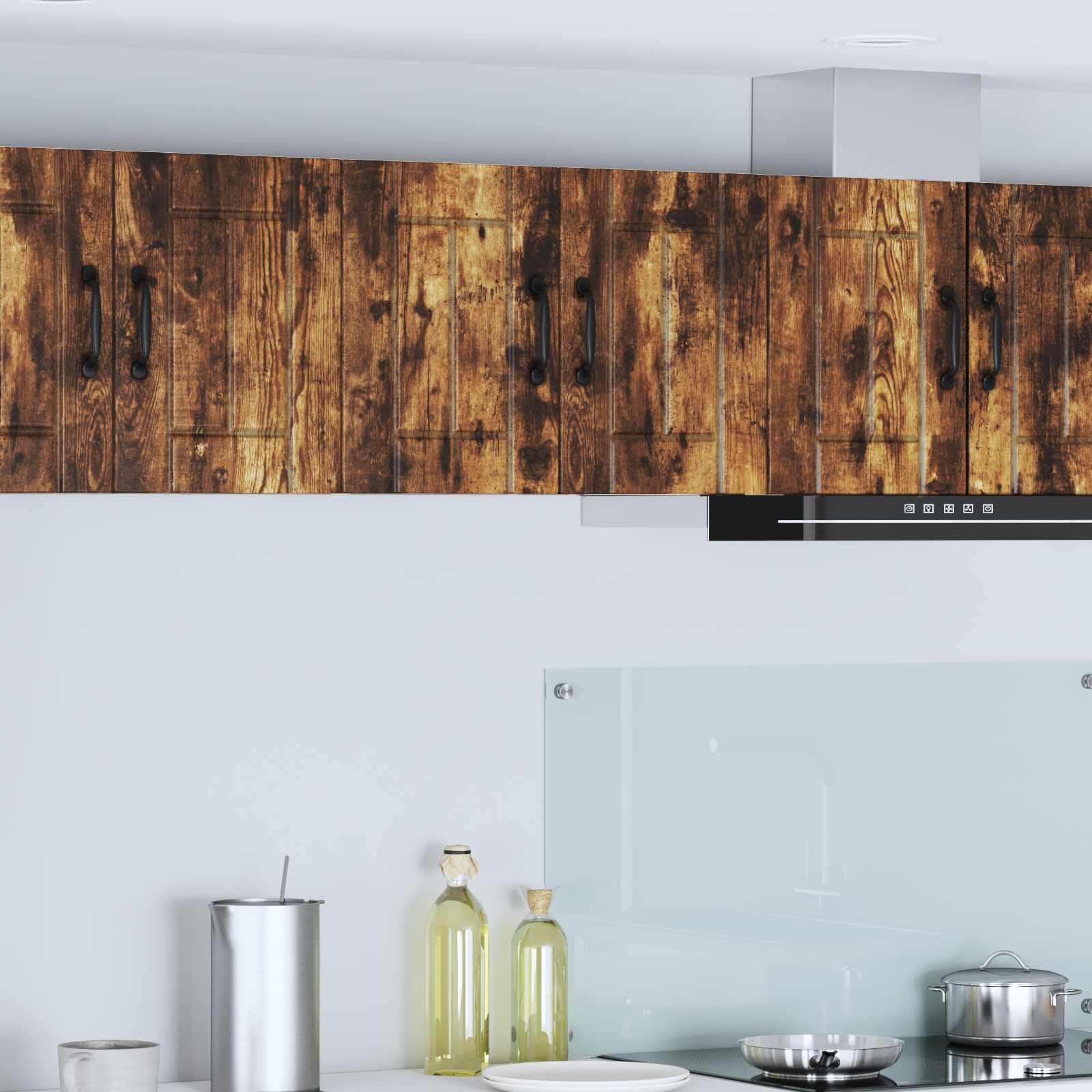 Meuble mural Lucca chêne fumé 30cm avec 2 portes pour rangement cuisine