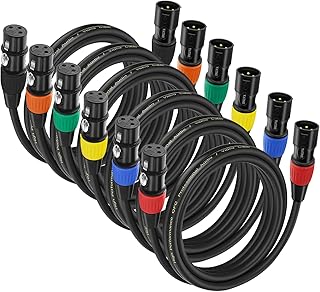 YATIME XLR Cable 3ft 6 Packs Premium XLR to XLR Cables XLR Microphone Cable Gold-Plated 3-pin Balanced XLR Speaker Cable Male to Female Mic Cable