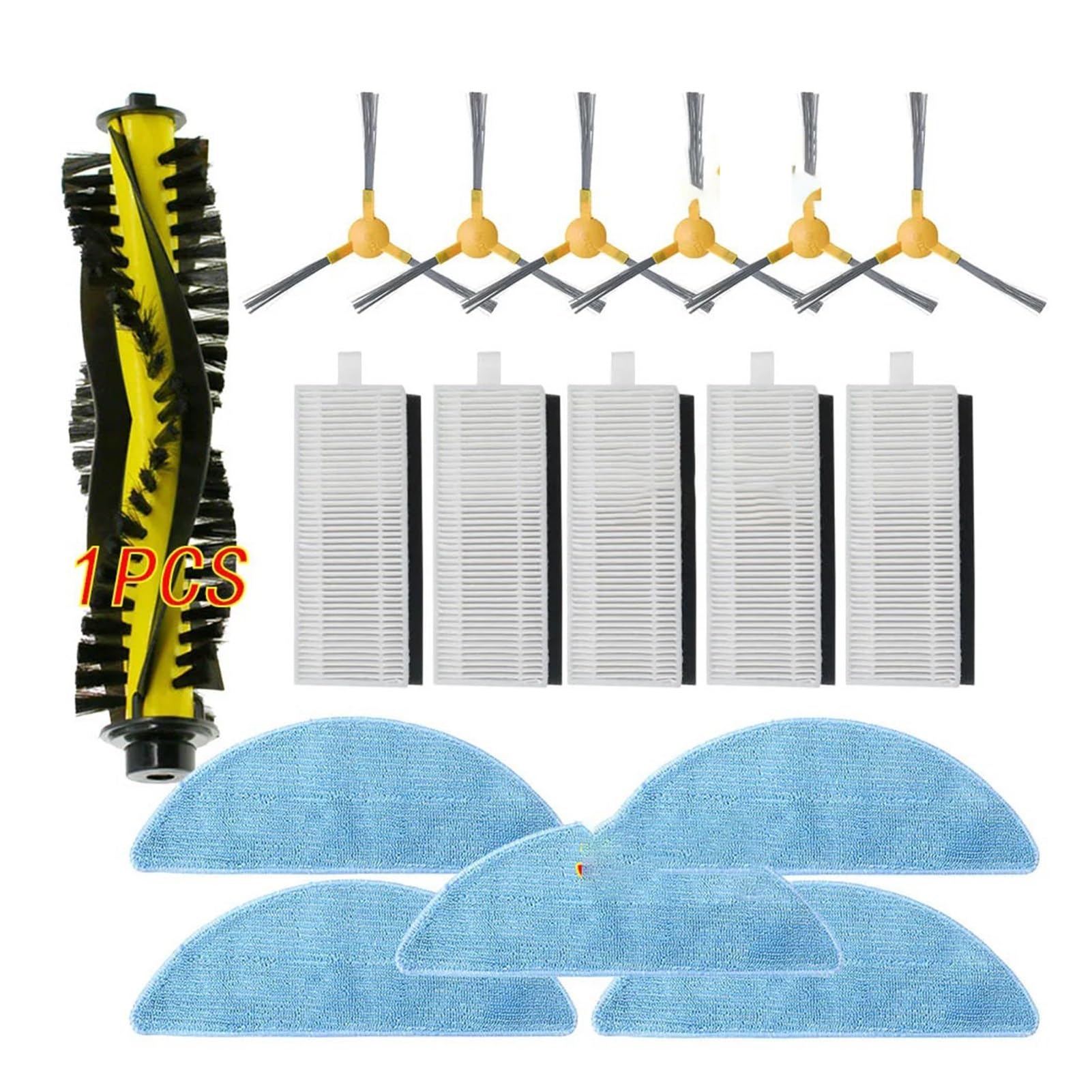 VDFNGFD Spazzole laterali Filtro HEPA Panno for mocio Spazzola principale Compatibile con X500/600 X500 Accessori for aspirapolvere robot Sostituzione(Set 2)