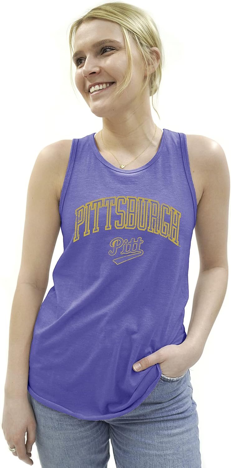 Blue 84 NCAA Womens Tri-Blend Tank Top Vintage Arch Over Team Color