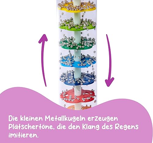Eichhorn 100003446 Rainmaker Made of Solid Wood, Plastic Tube with Metal Balls, 32 x 5 cm(32x5cm,Single)