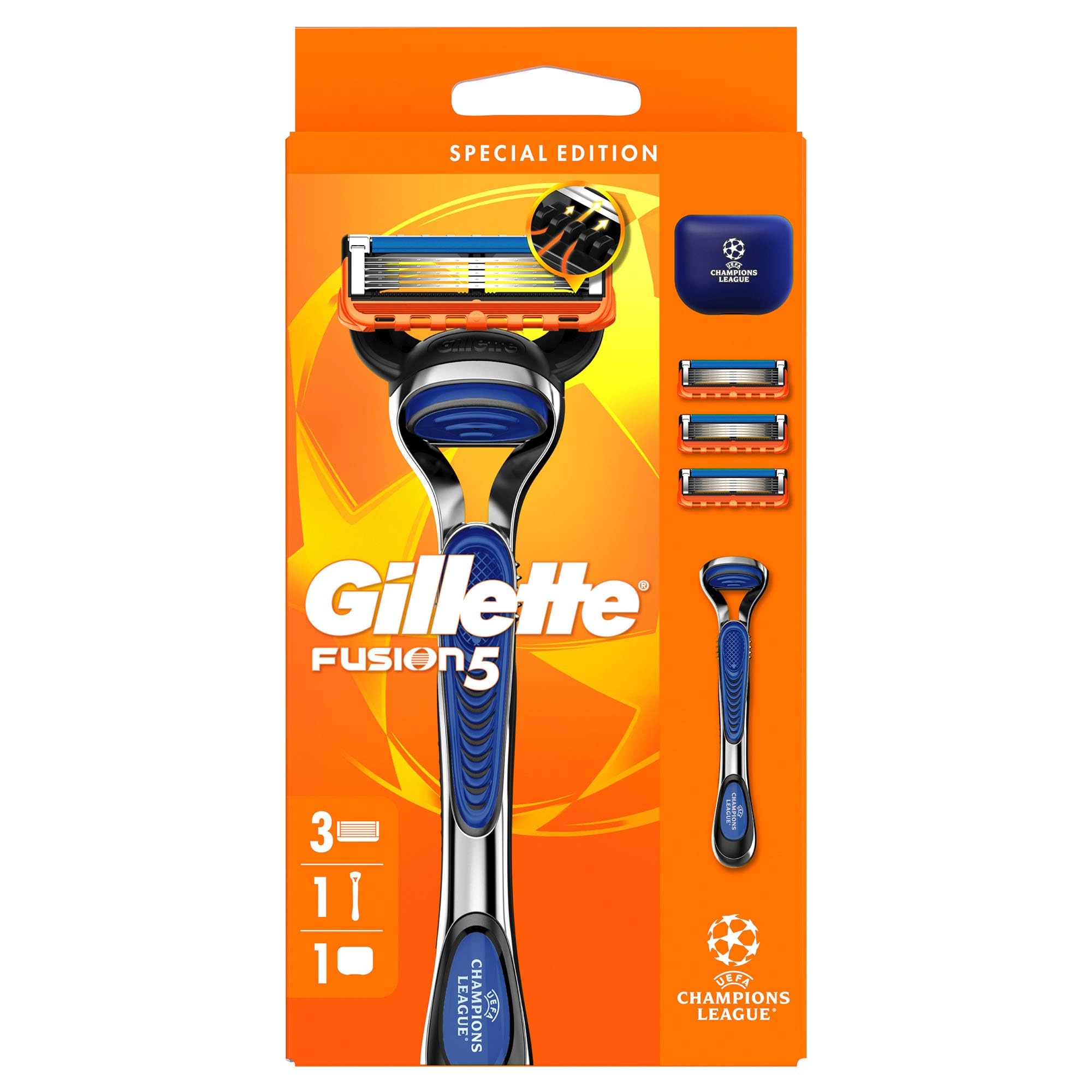 Gillette UEFA Champions League Special Edition Gillette Fusion5 Erkekler için Tıraş Makinesi
