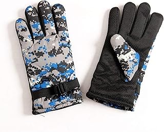 Homeilteds Guantes Militares Guantes Caliente del Otoño Y del Invierno De La Cachemira Masculina Camuflaje Guante Informal Adjustable (Color : Blue, Gloves Size : One Size)