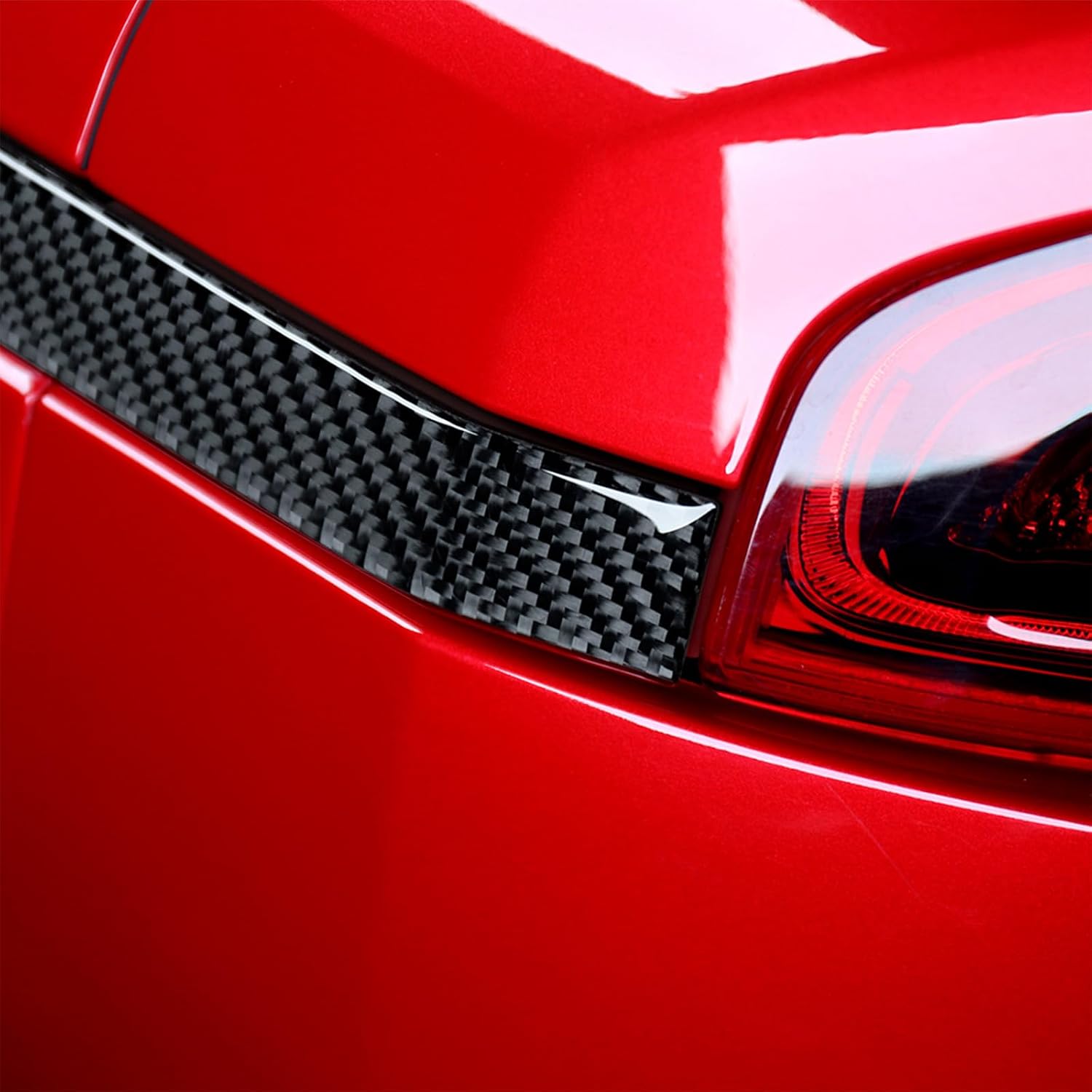2PCS Real Carbon Fiber Tail Light Trim Covers Compatible with Kia Stinger 2018-2023 Accessories