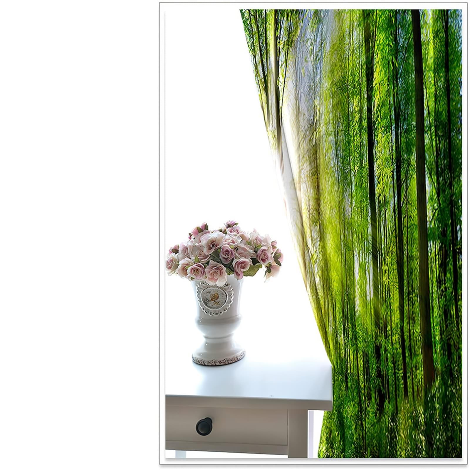Gualiy Lot de 2 Rideau Salon, Rideaux Occultant Chambre Moderne Paysage Arbres et de Soleil Rideaux 137x214cm
