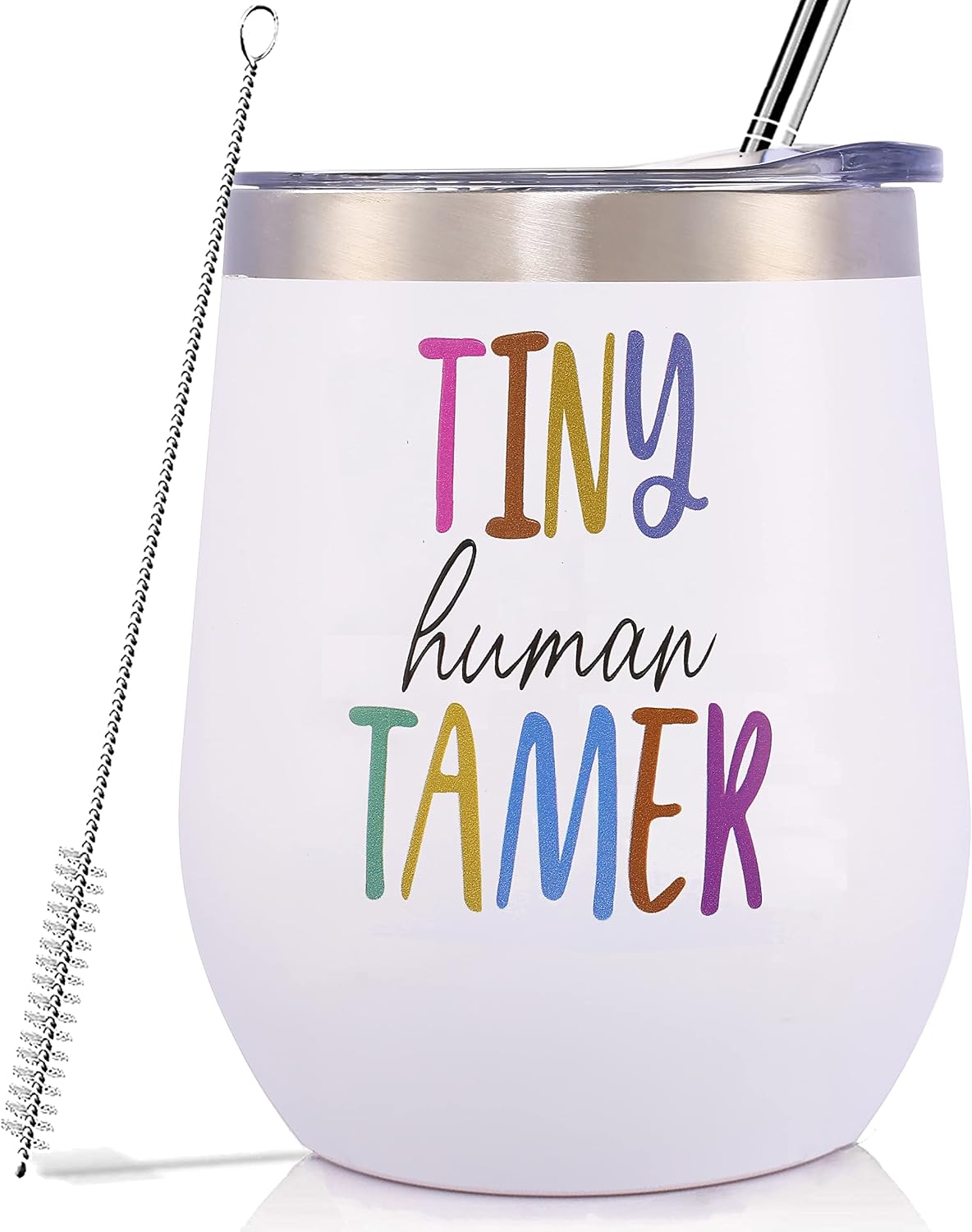 GEANHIL Novelty Teacher Tumbler-Tiny Human Tamer-Preschool,Daycare Present-Appreciation,End of Year Teacher Gift-12oz Tumbler Coffee Cup Mug-Birthday Christmas New Year Gift