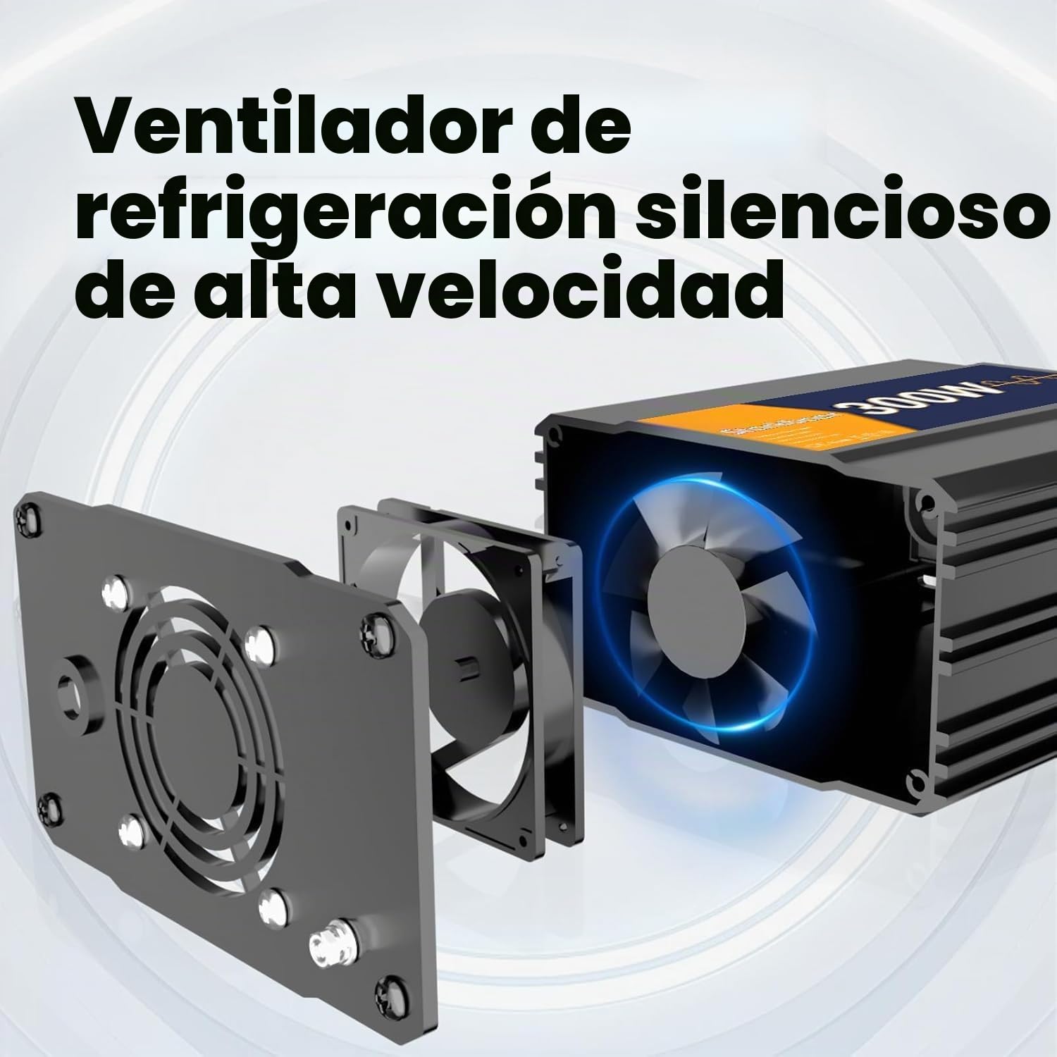 300W/600W Inversor 12V 220V Onda Pura Transformador, Inversor para coche, convertidor de corriente con 4 puertos USB y 1 salida CA. Fuente de alimentación al aire libre, aleación de aluminio