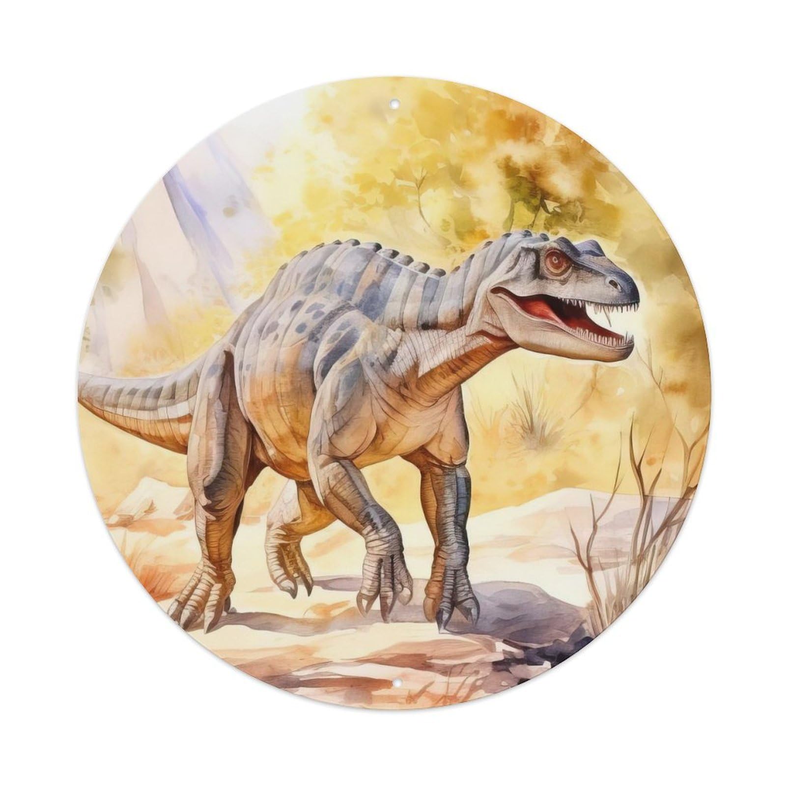 Dinosaur Running Allosaurus Extinct Animals Metal Tin Sign