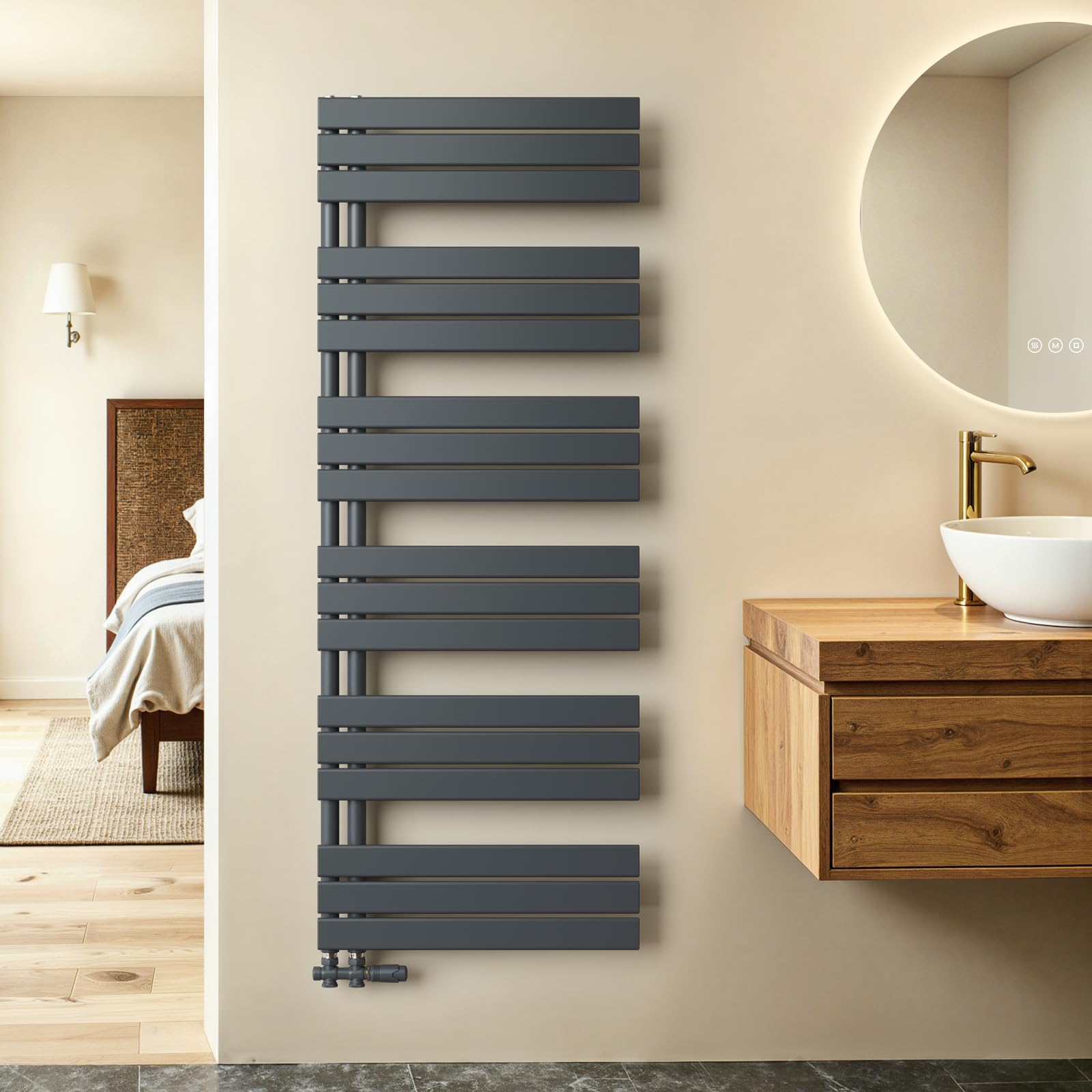 Sèche-serviettes 1599x600 mm anthracite radiateur chauffage central