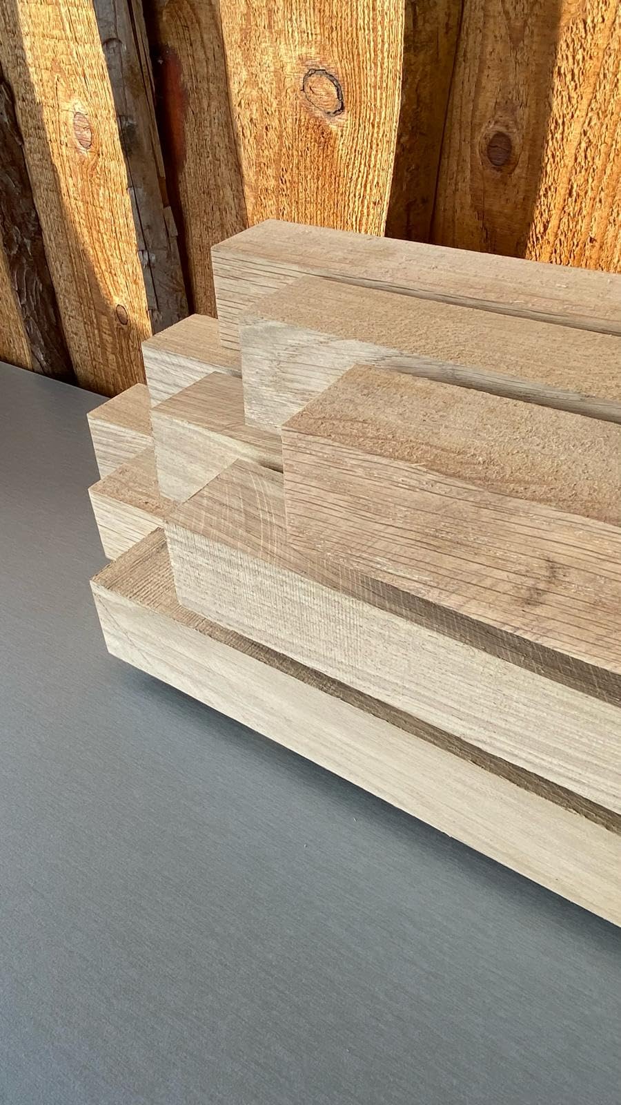 Eichen Kantholz 5x5cm - 20cm Länge Sägerau Naturbelassen