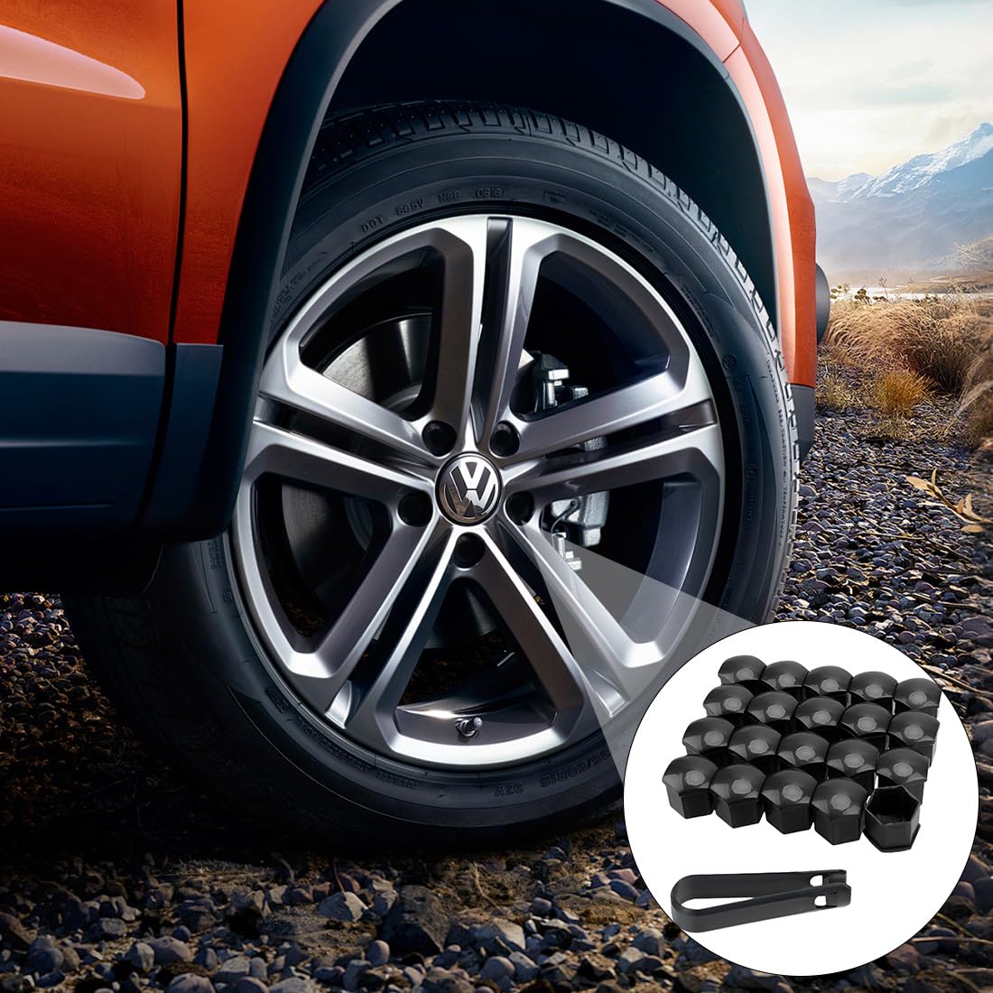 Copribulloni Auto 17mm Peugeot, Set 20 Pezzi Coprimozzo Universale Per Cerchi In Lega Citroën Renault