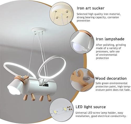 Miniatura 6 de Candelabros con forma de ciervo de dibujos animados luz blanca para niños lámpara moderna de metal y madera con pantalla de lámpara acrílica altura