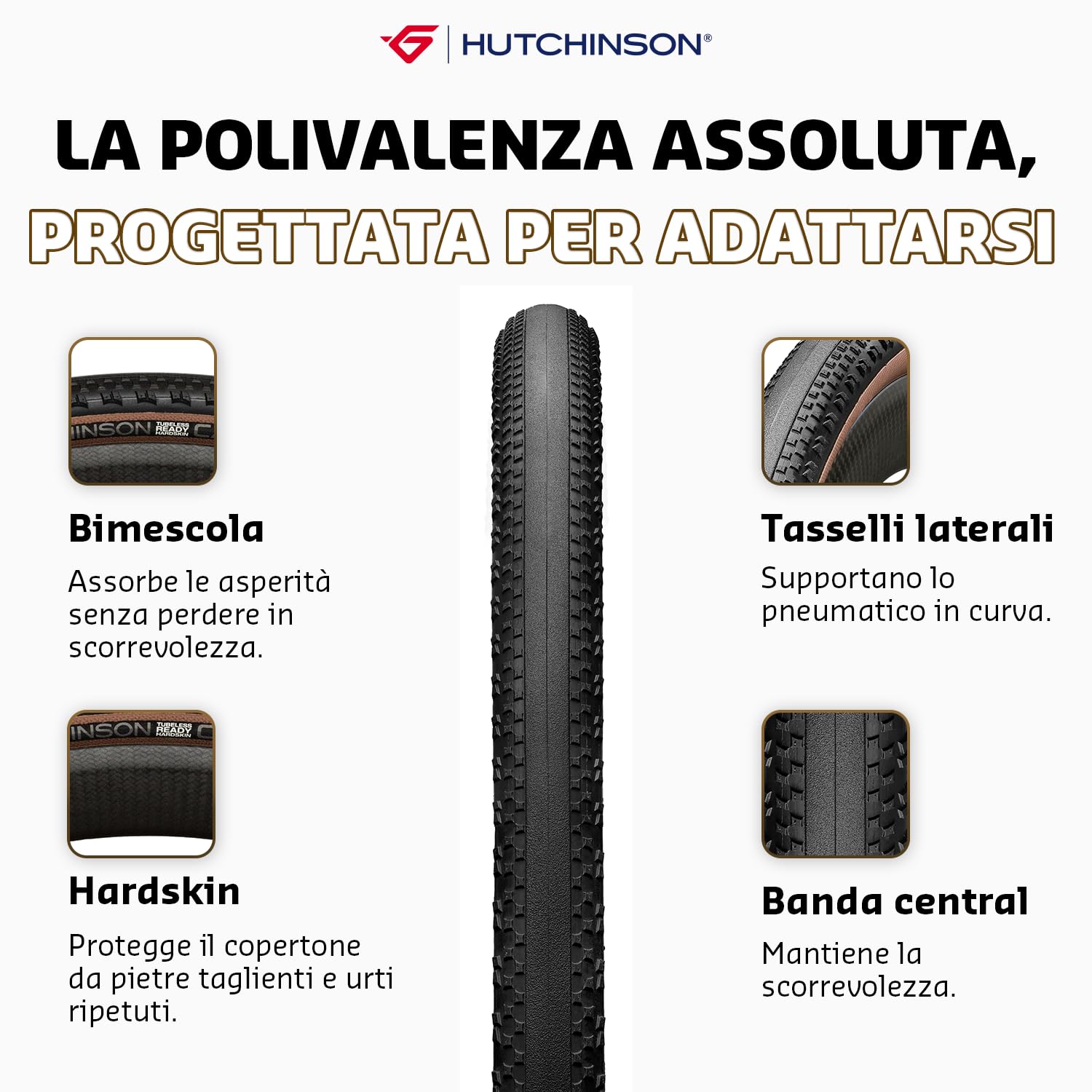 Hutchinson Caracal Tubeless Ready - Pneumatico per ghiaia, colore: Marrone chiaro
