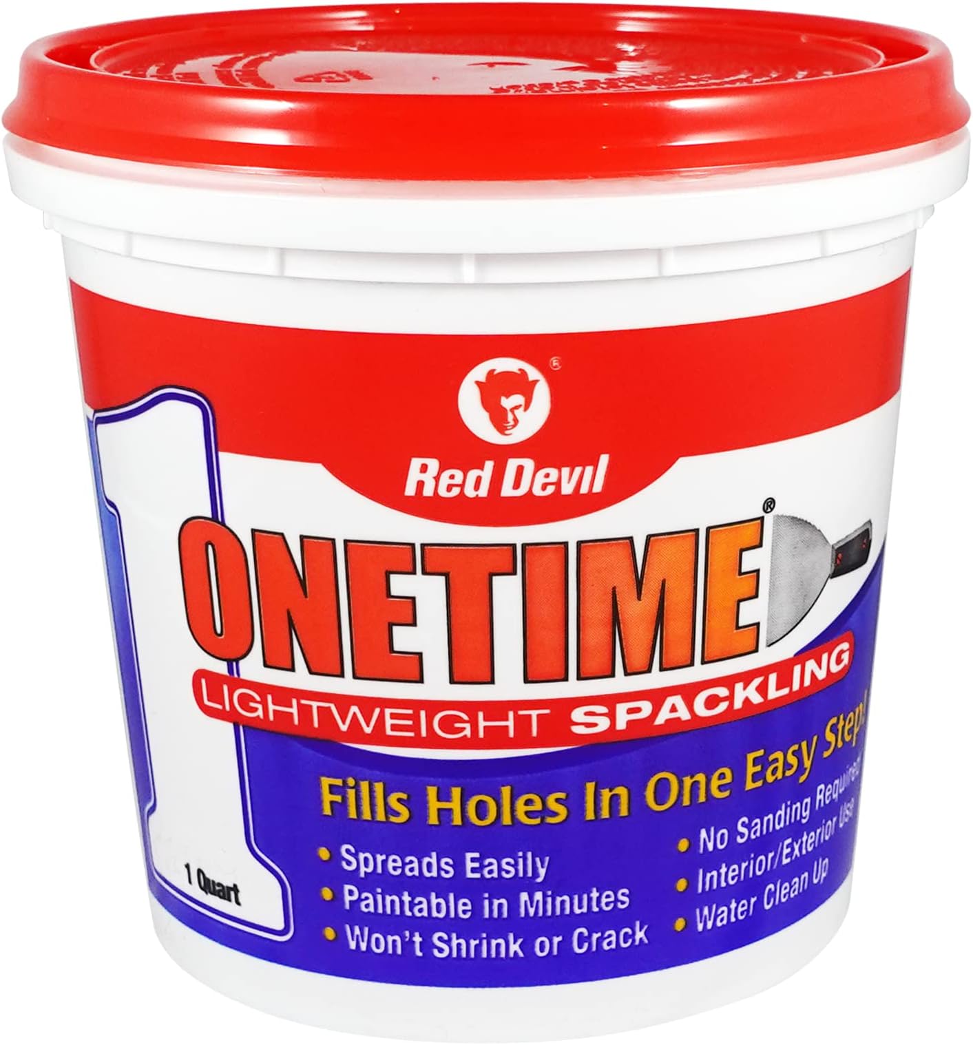Red Devil 0544 ONETIME Lightweight Spackling, 1 Quart