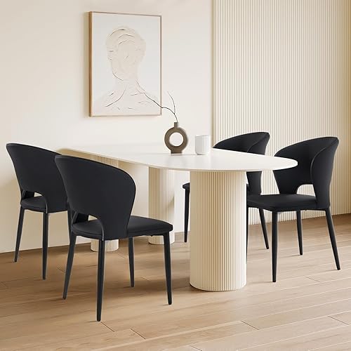 Miniatura 1 de Homcosan Juego de 4 sillas de comedor, modernas sillas de cocina con estructura cruzada y exquisito diseño de tuberías, fácil montaje, sillas de