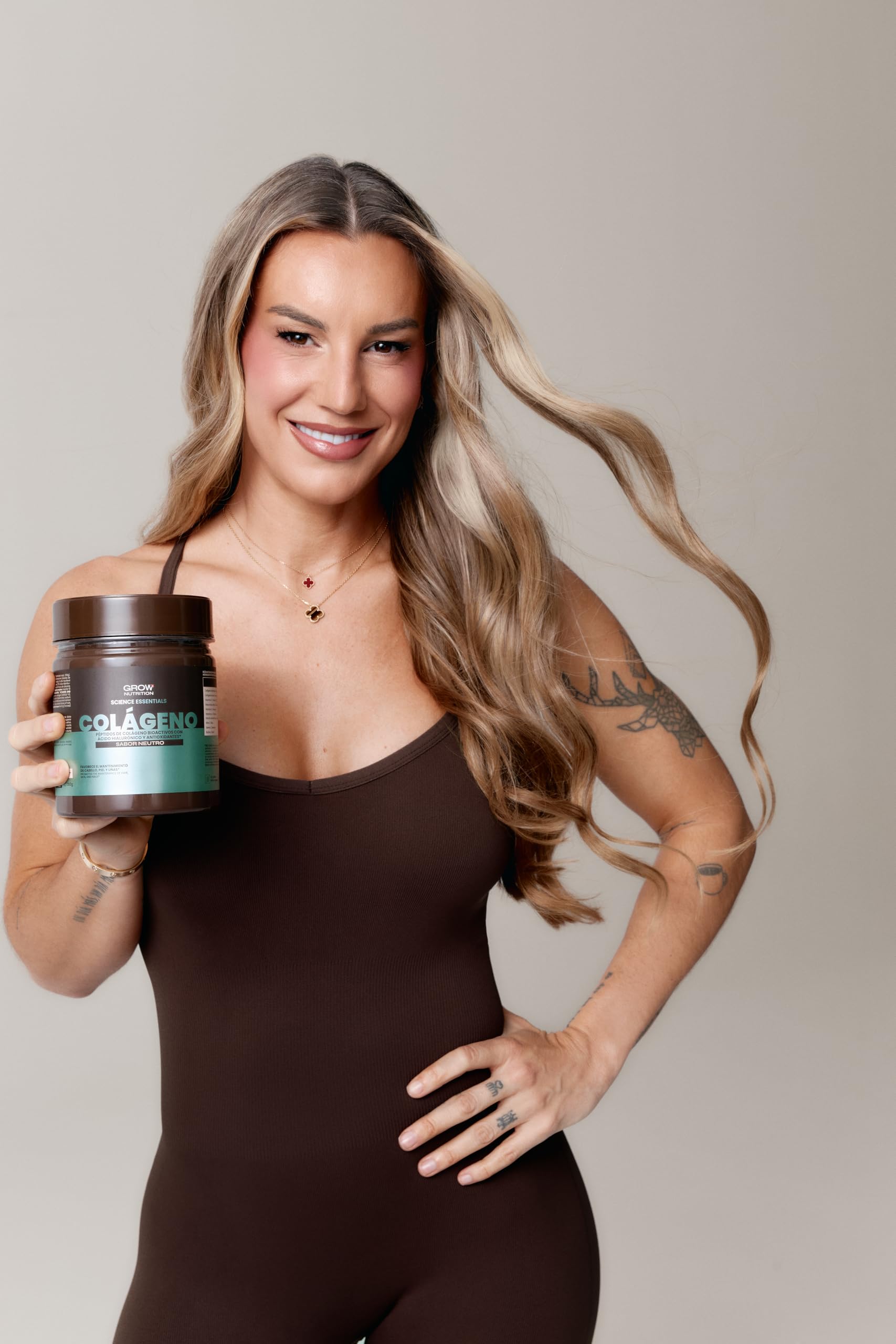 Grow Wellness Lote Omega 3+ OMEGATEX 60 Cápsulas + Colágeno Tropical 300 g | VERISOL, Ácido Hialurónico, Biotina y Vitaminas