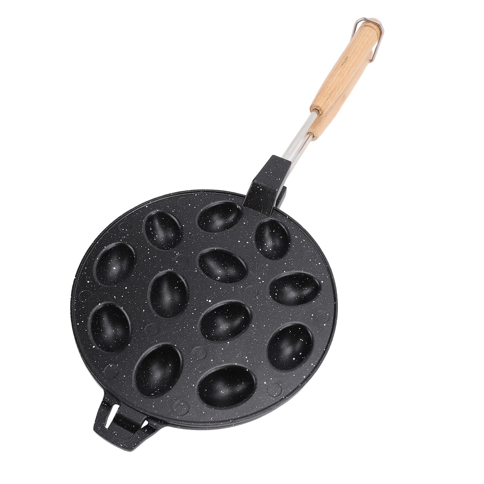 Moule à biscuits en forme de noix en alliage d'aluminium anti-adhésif pour fêtes Capacité 12 biscuits (Noir)
