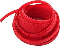 Vista 12 de Bettomshin 1Pc 16.4Ft(5m) Cable Management Sleeve, 5/16"(8mm) Width PET Red Cord Protector, Wire Loom Tube Insulated Split Sleeving for USB Cable
