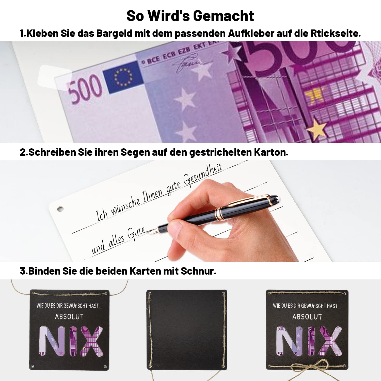 Cadeau Dargent Comme Carte De Vœux NIX Rien De Désiré Pour Un