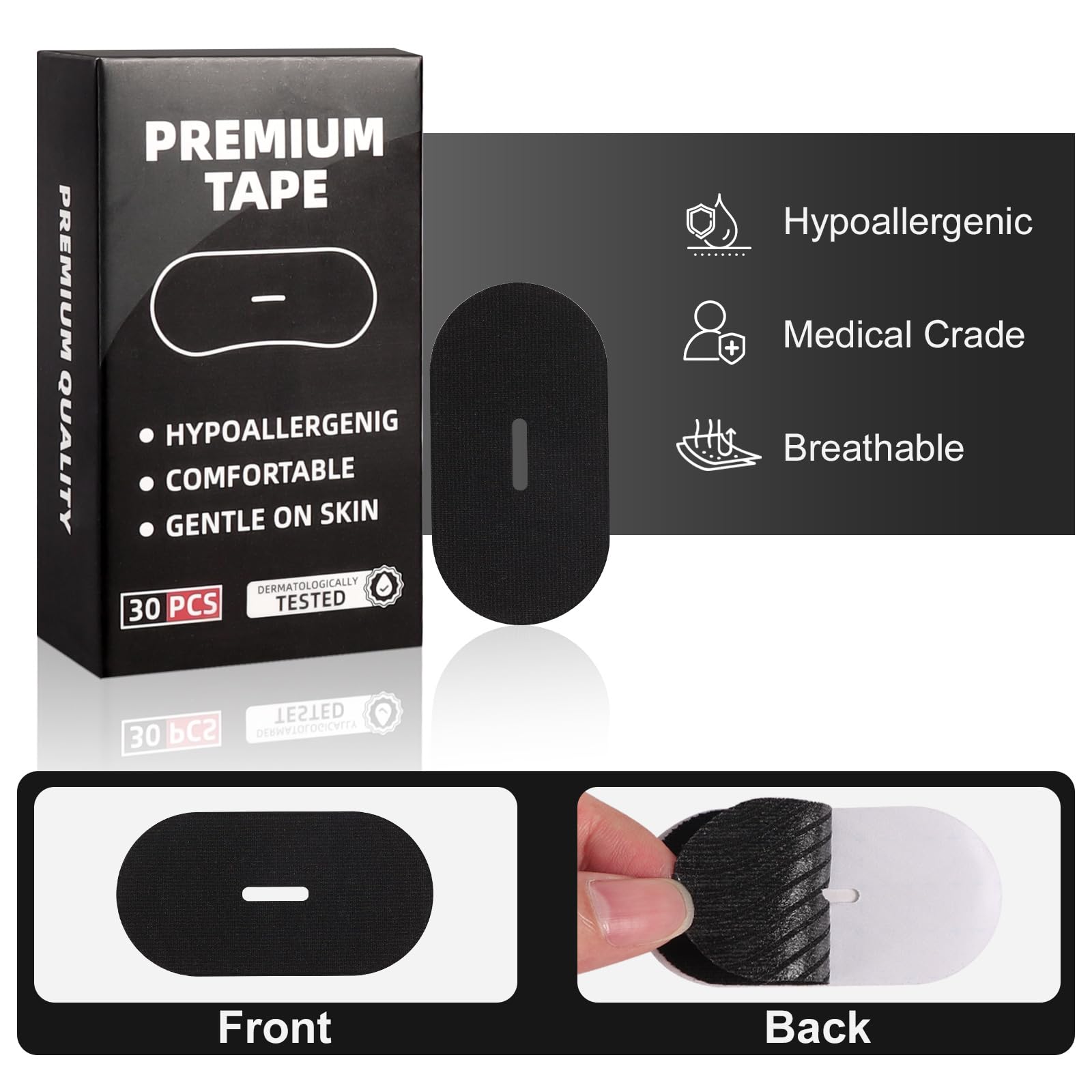 60 PCS Black Binding Tape (60 Pack) Strong Adhesive Multi-Functional Trial No-glued Removal Suitable for Books Bowling Heel，Finger - 4