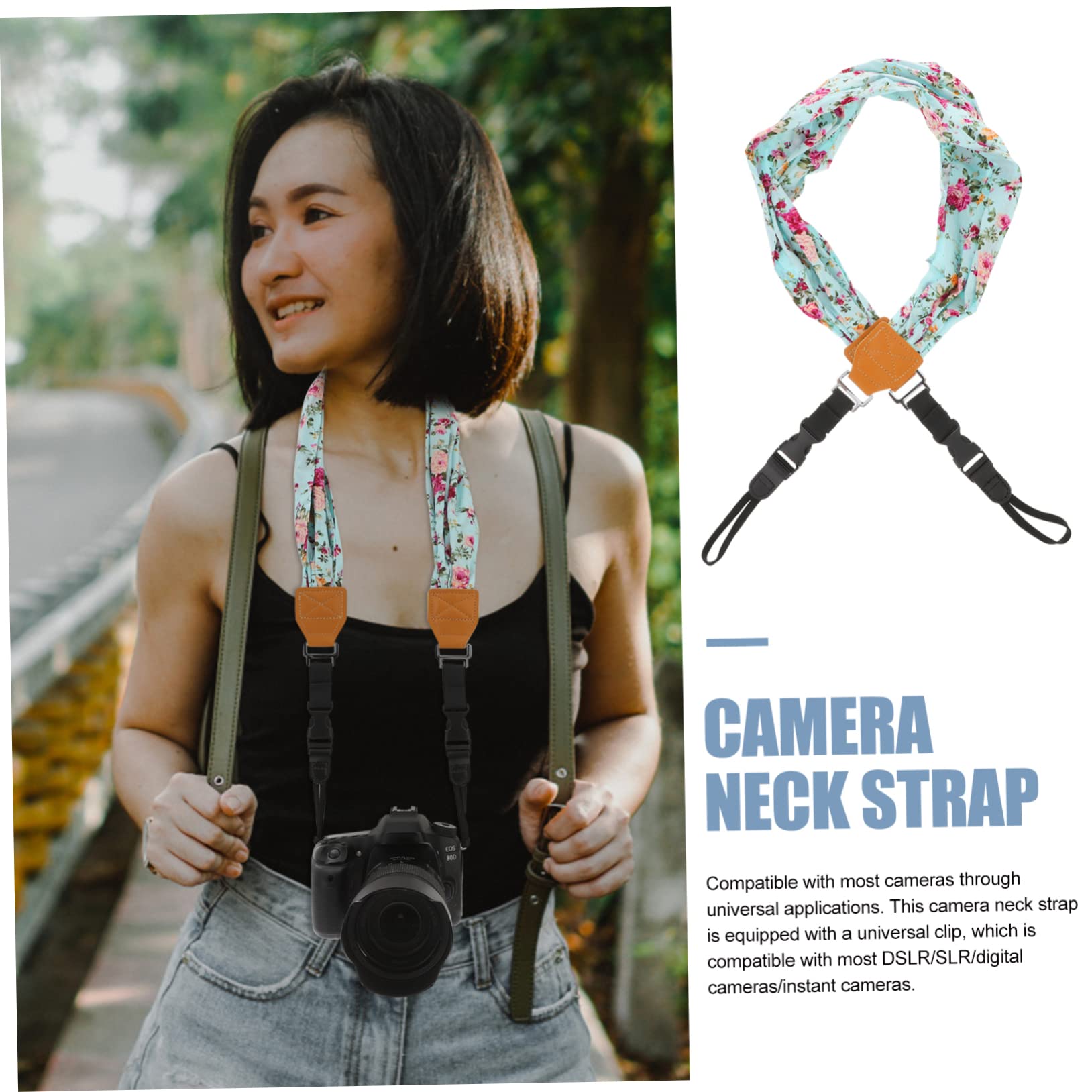 jojofuny 3piezas Correa De Cámara Diseño Floral Retro Para Fotógrafos Compatible y Dslr Correa De Hombro y Cuello Para Mujeres