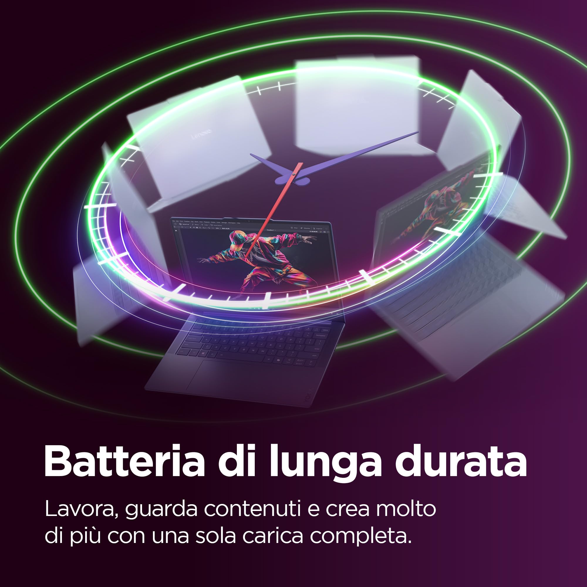 Lenovo Yoga Slim 7x Notebook AI, Display Touch 14.5" 3K OLED (2944x1840) 90Hz, Processore Qualcomm Snapdragon X Elite, RAM 16GB, 1TB SSD, Windows 11 Home Copilot+ PC, WiFi 7 - Blu, Esclusiva Amazon