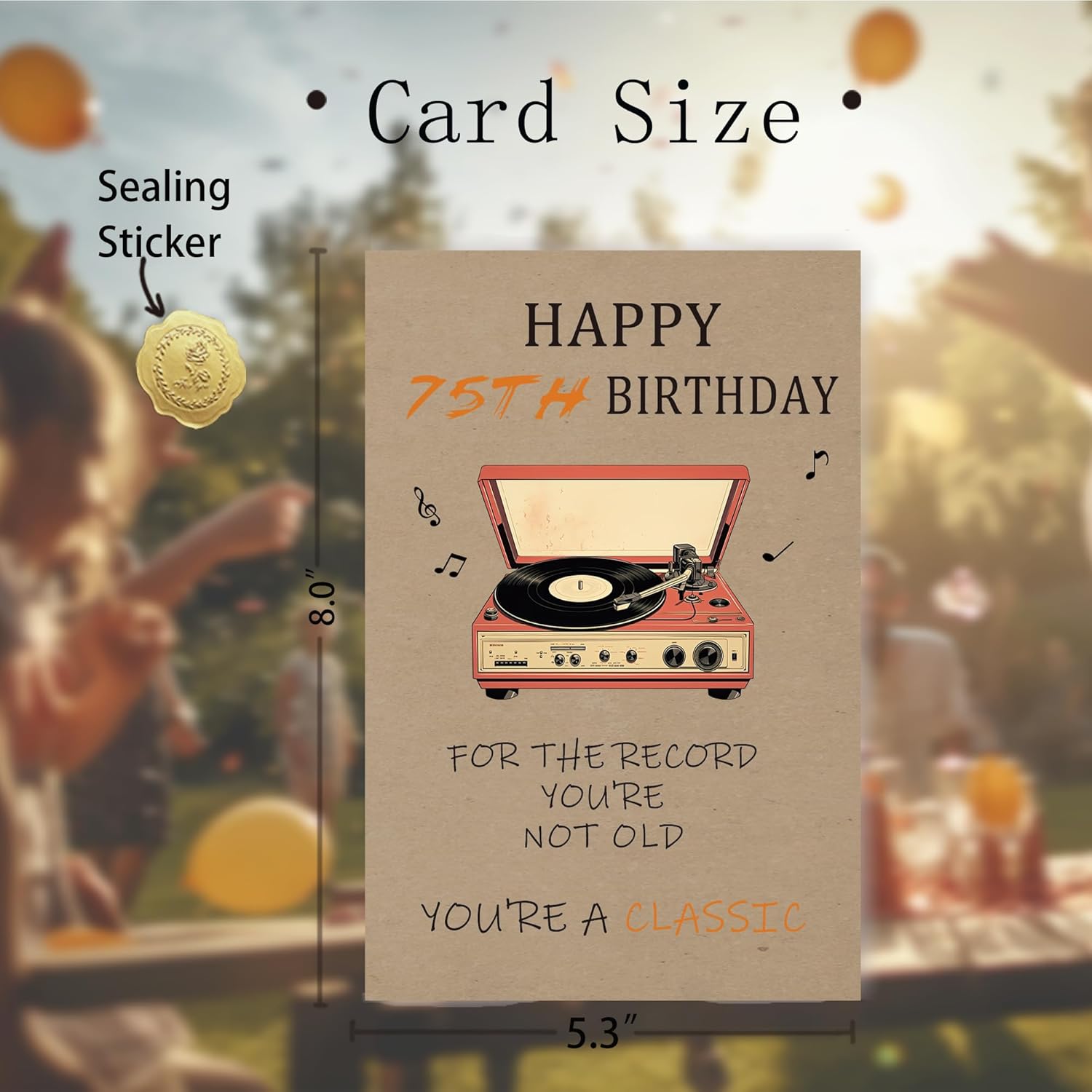 Funny 75th Birthday Card for Men Women, Happy 75th Birthday Decorations Gifts for Mom Dad, Vintage 75 Years Old Cards Gift Idea for Grandpa Grandma - Image 2