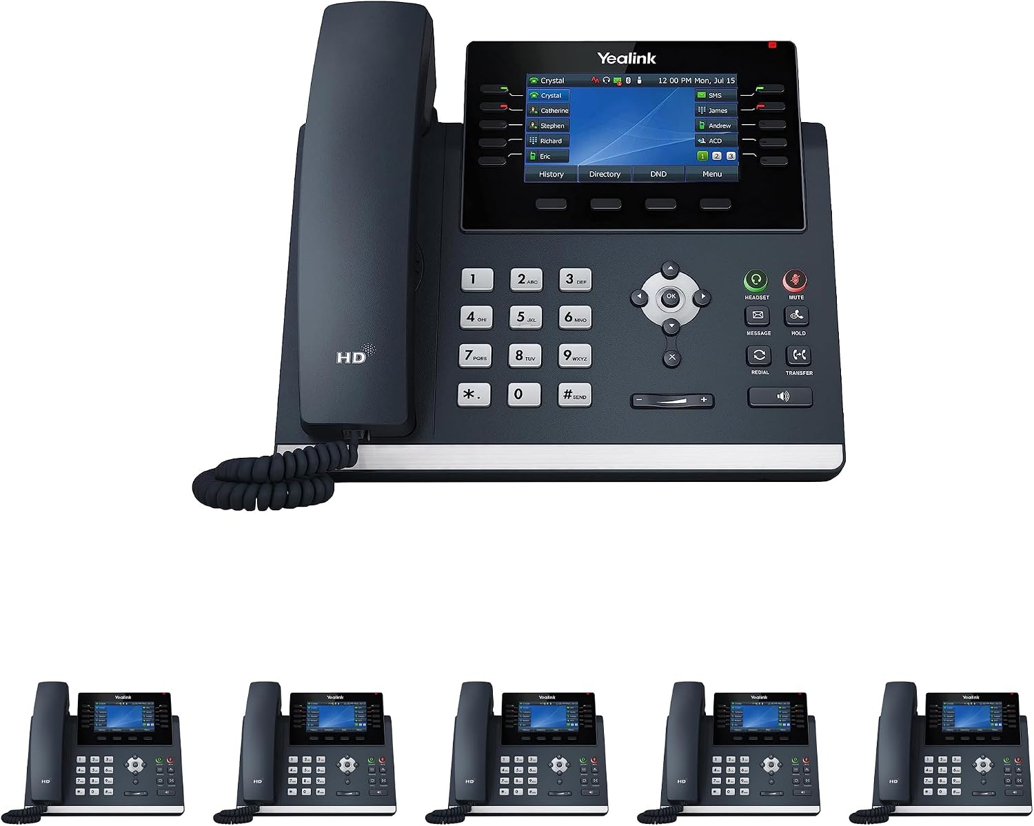 Business Phone System 'Mission Machines' Y200C: Includes Yealink T46U Phones + 'Mission Machines' Cloud Server + Free 3-Months of 'Mission Machines' Cloud Phone Service (6 Phone Bundle)