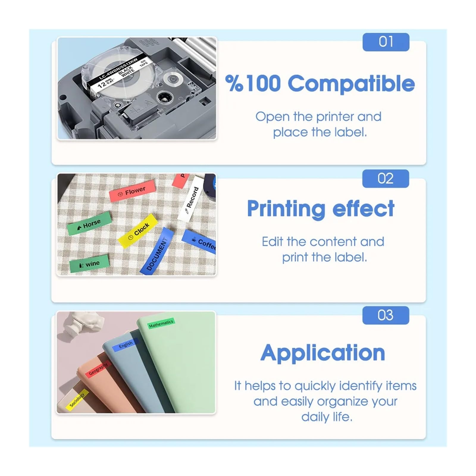 Nastro for etichette SS24KW da 10 pezzi compatibile for Epson LW700 LW900P