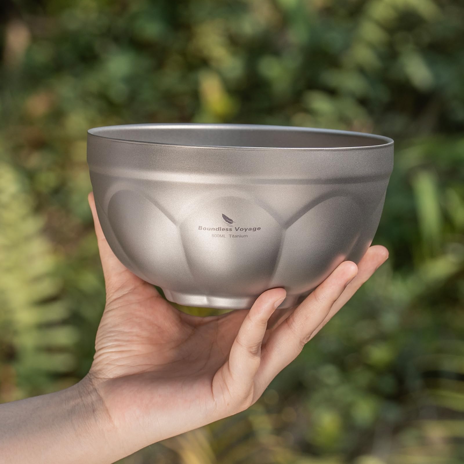 Boundless Voyage Ti1172T Bols de camping à double paroi en titane pour riz, soupe, avoine, yaourt, vaisselle ultra légère, passe au lave-vaisselle, 800 ml