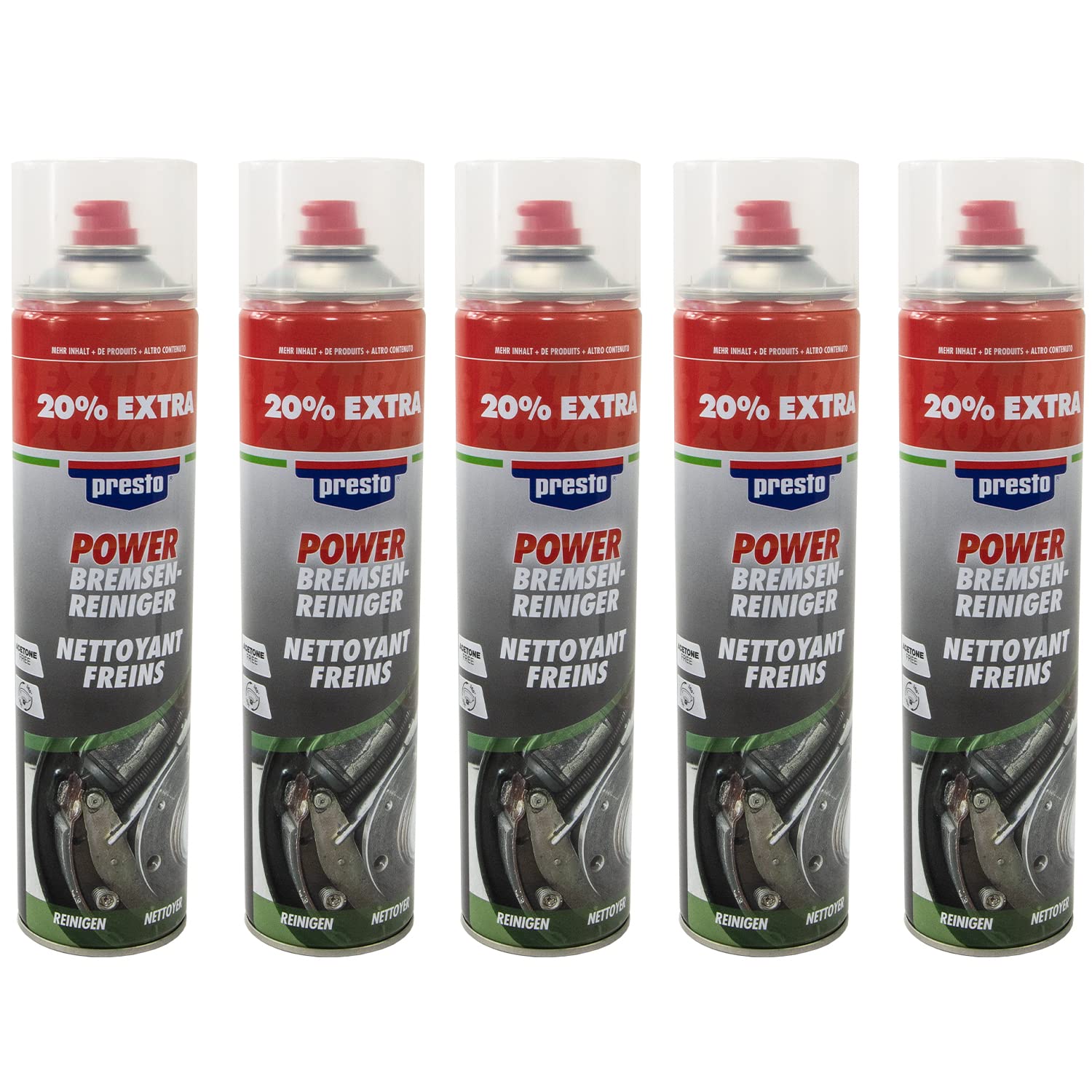 Bremsenreiniger Power Teilereiniger Spray Presto 307287 5 X 600 ml
