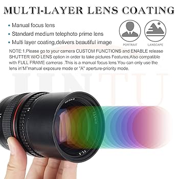 Oshiro 135?mm f / 2.8?LD UNC AL望遠フルフレームPrime Lens for Nikon d5? d4s d4? d3?X DF d810? d800? d750? d610、d500、d7500、d7200、d71 ggw725x Amazon.com : Oshiro 135mm f/2.8 LD UNC AL Telephoto Full