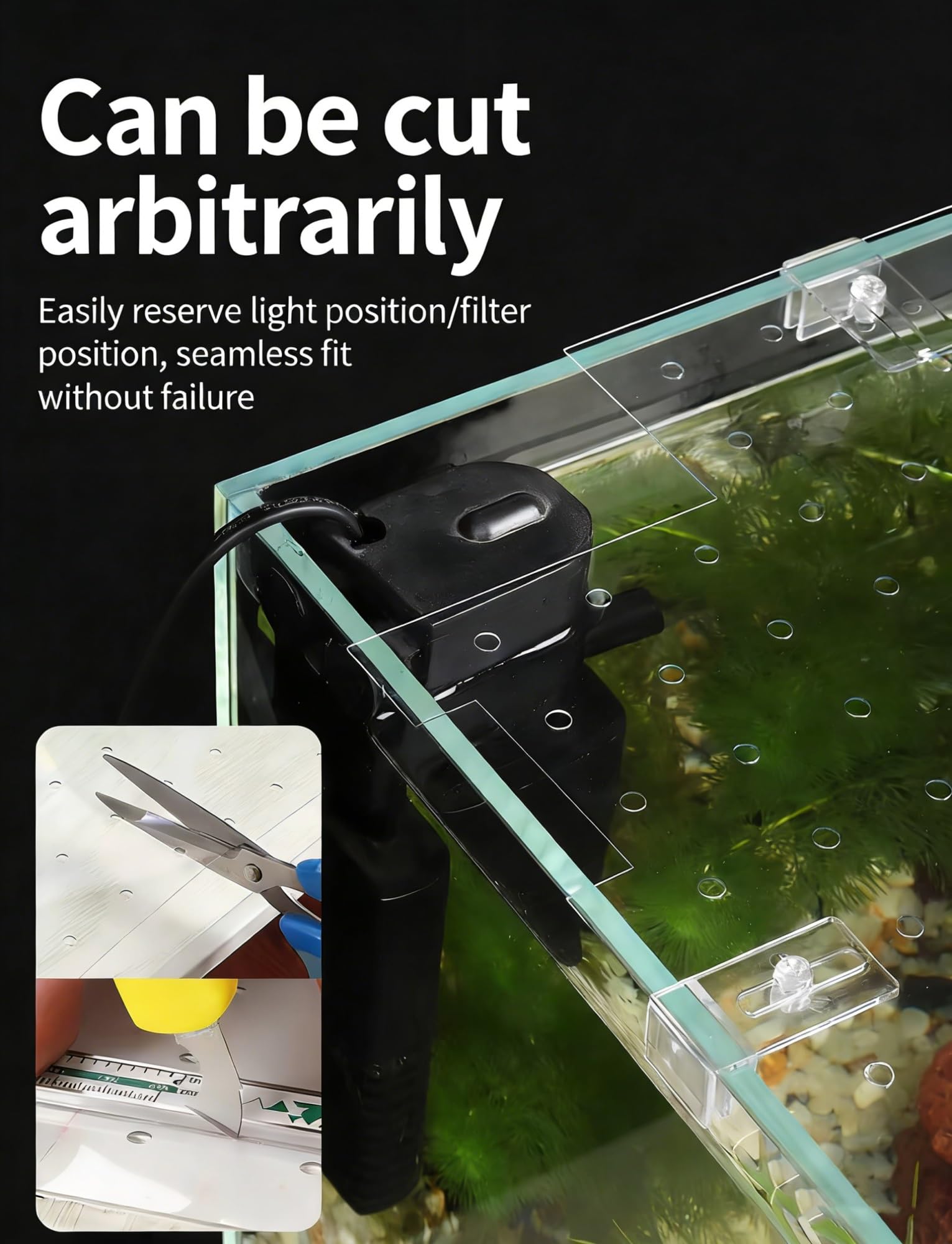 Generico Coperchio for Acquario in plastica PC Trasparente - Copertura for Acquario Schermo Anti-Salto a Prova di Fuga for acquari e acquari for Tartarughe(30x17cm/11.8x6.7in)