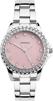 Elizabeth 33mm Women's Watch with Stone Set Case and Stainless Steel Bracelet