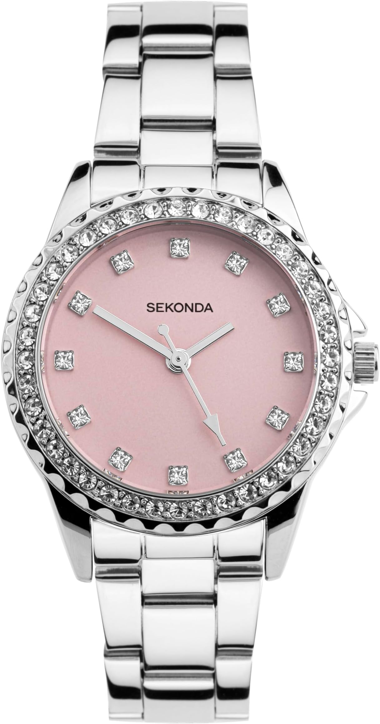 Elizabeth 33mm Women's Watch with Stone Set Case and Stainless Steel Bracelet