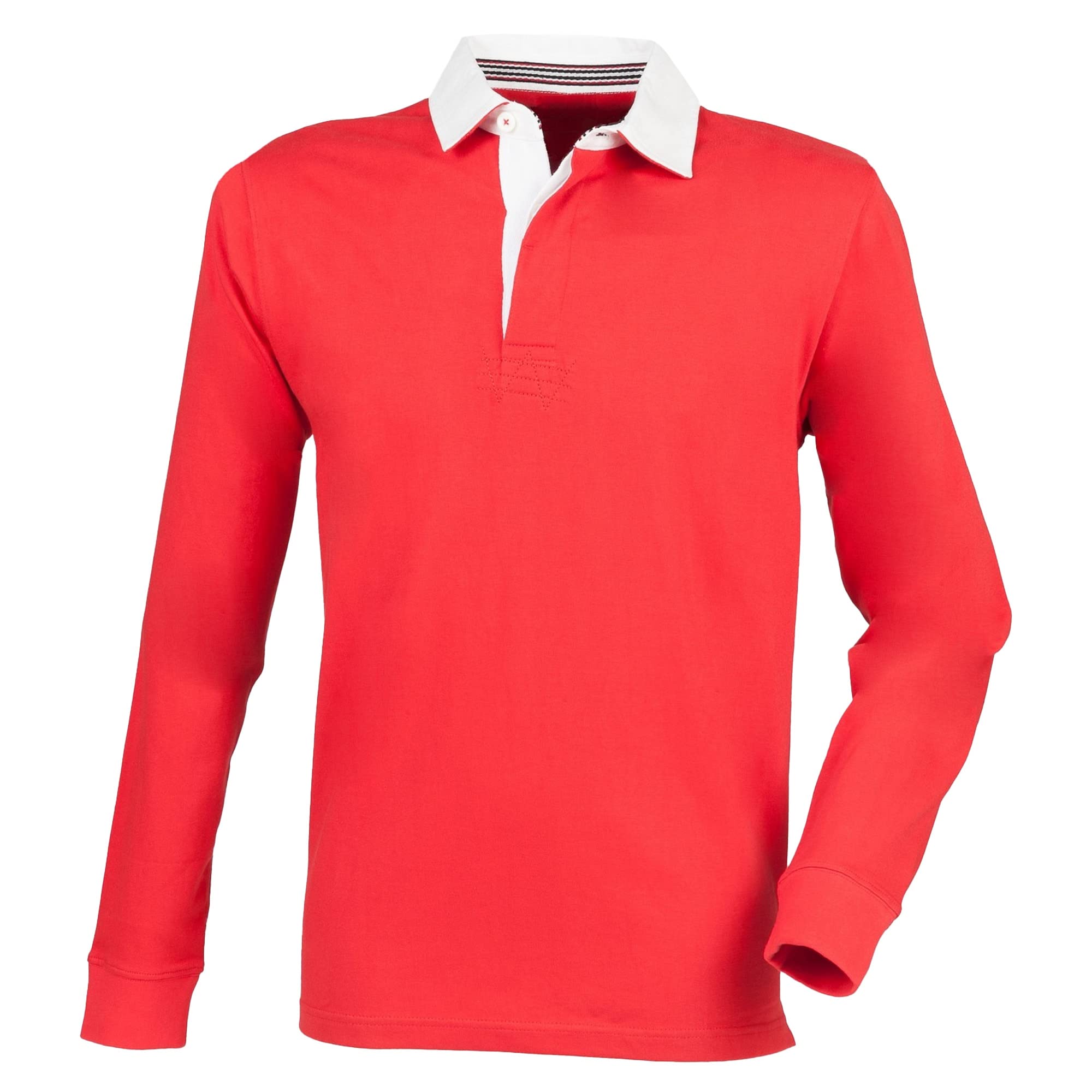 Front Row Mens Premium Long Sleeve Rugby Shirt/Top (XL) (Red)